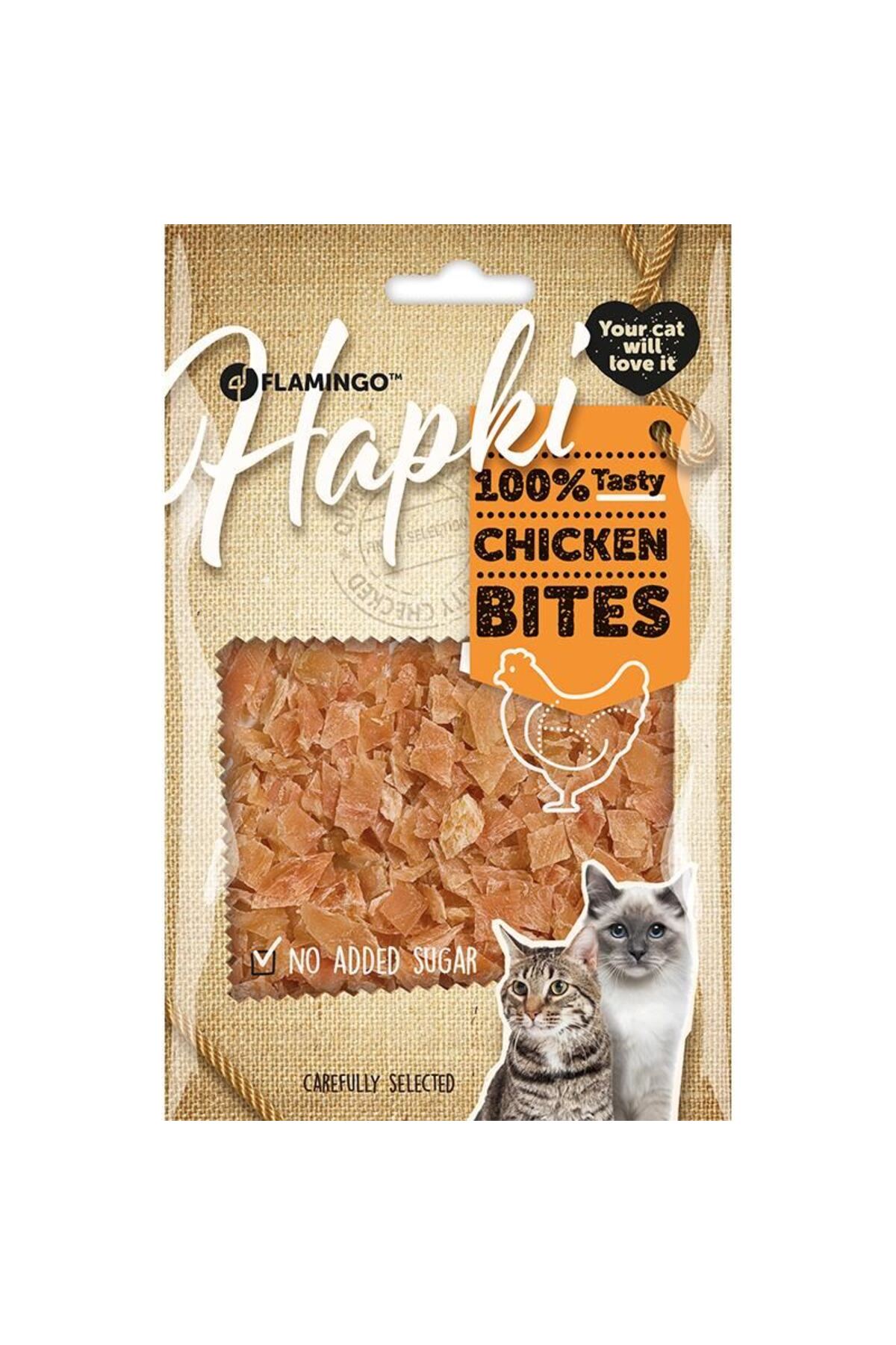 تشویقی طبیعی گربه فلامینگو Flamingo Chicken Bites با طعم مرغ، فرم میله‌ای، ۸۵ گرم