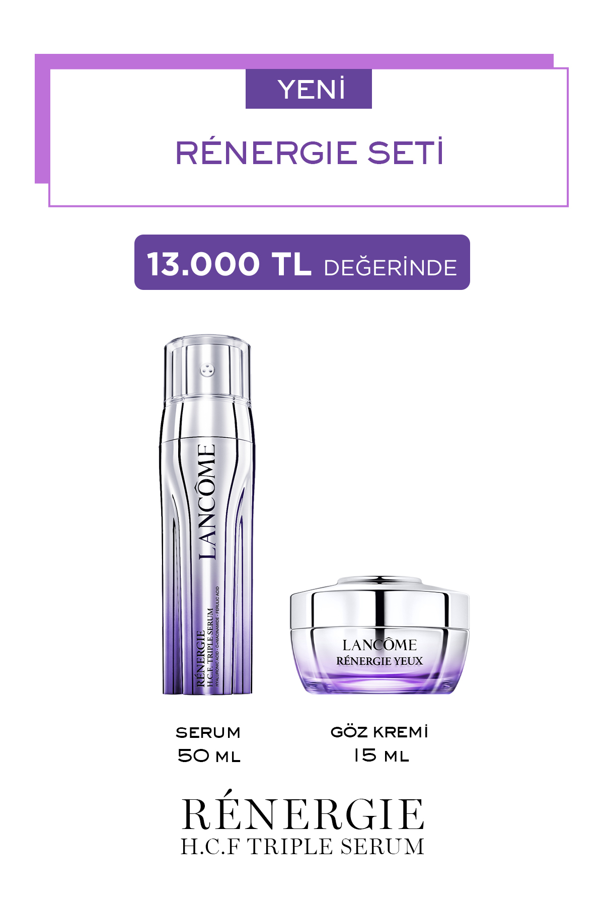 Lancome مجموعه سرم سه‌گانه رنرژی با اسید هیالورونیک، ویتامین C، نیاسینامید و اسید فروولیک