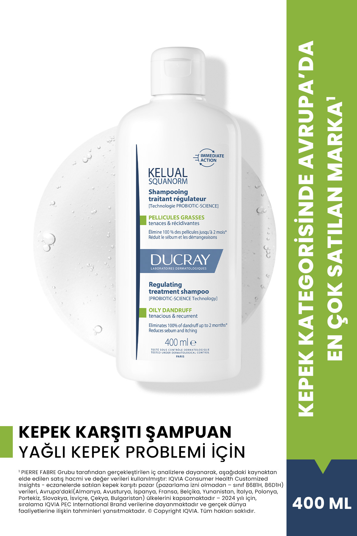 شامپو شوره سر KELUAL SQUANORM برای موهای چرب 400 میل Ducray