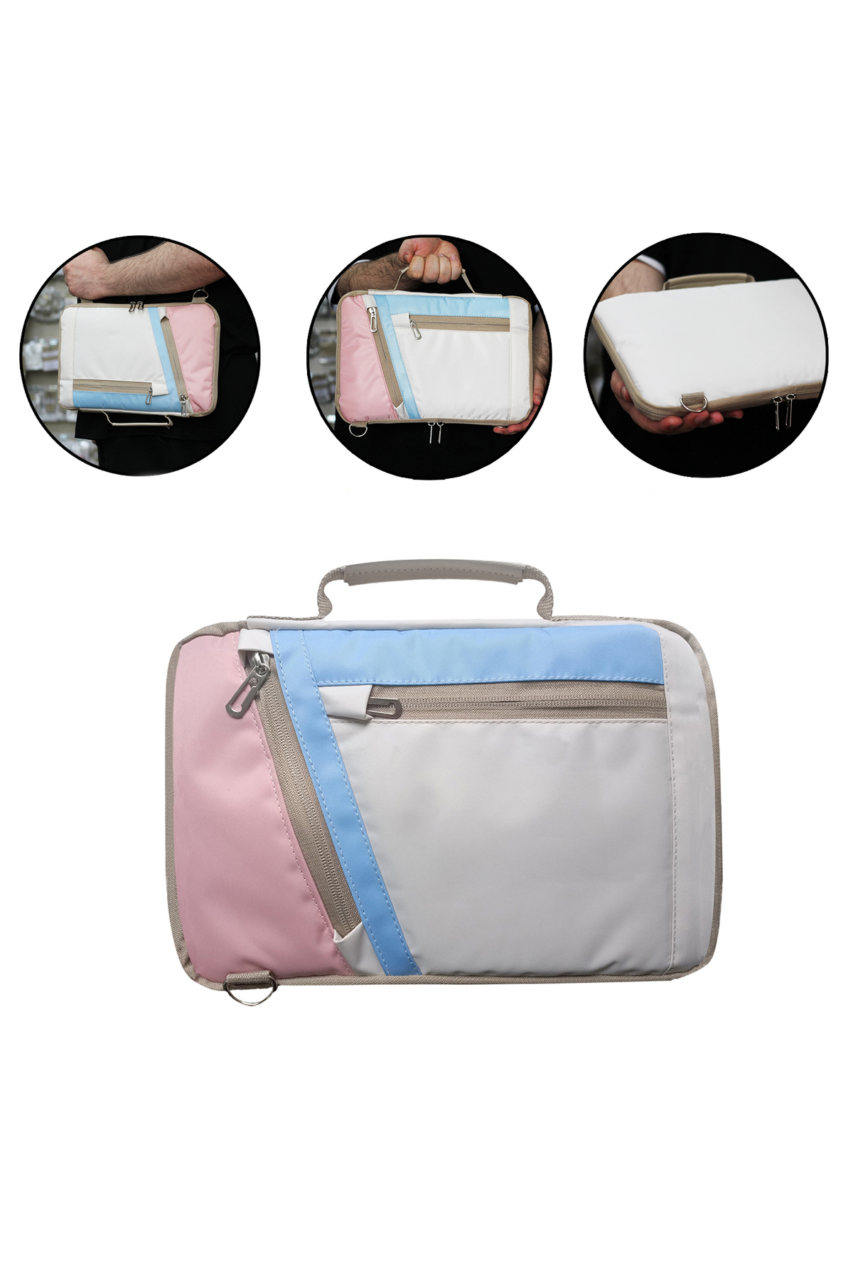 کاور تبلت کیف حمل آستین جهانی با بند شانه و نگهدارنده دستی برای TCL TAB 10L GEN 4 PINK Microcase