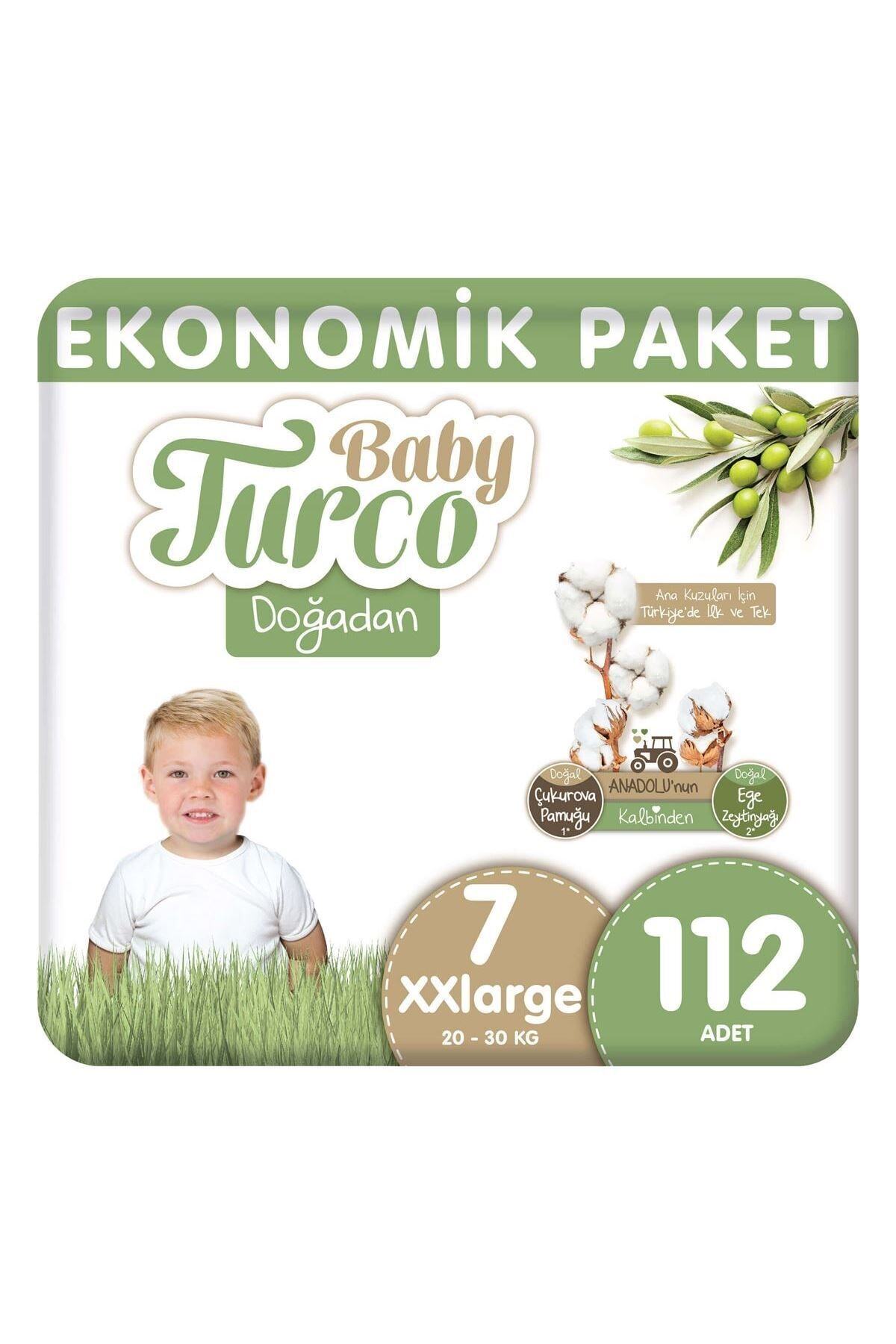 پوشک بچه بسته بندی اقتصادی دوغادان XXLARGE سایز 7 112 عدد اورجینال Baby Turco