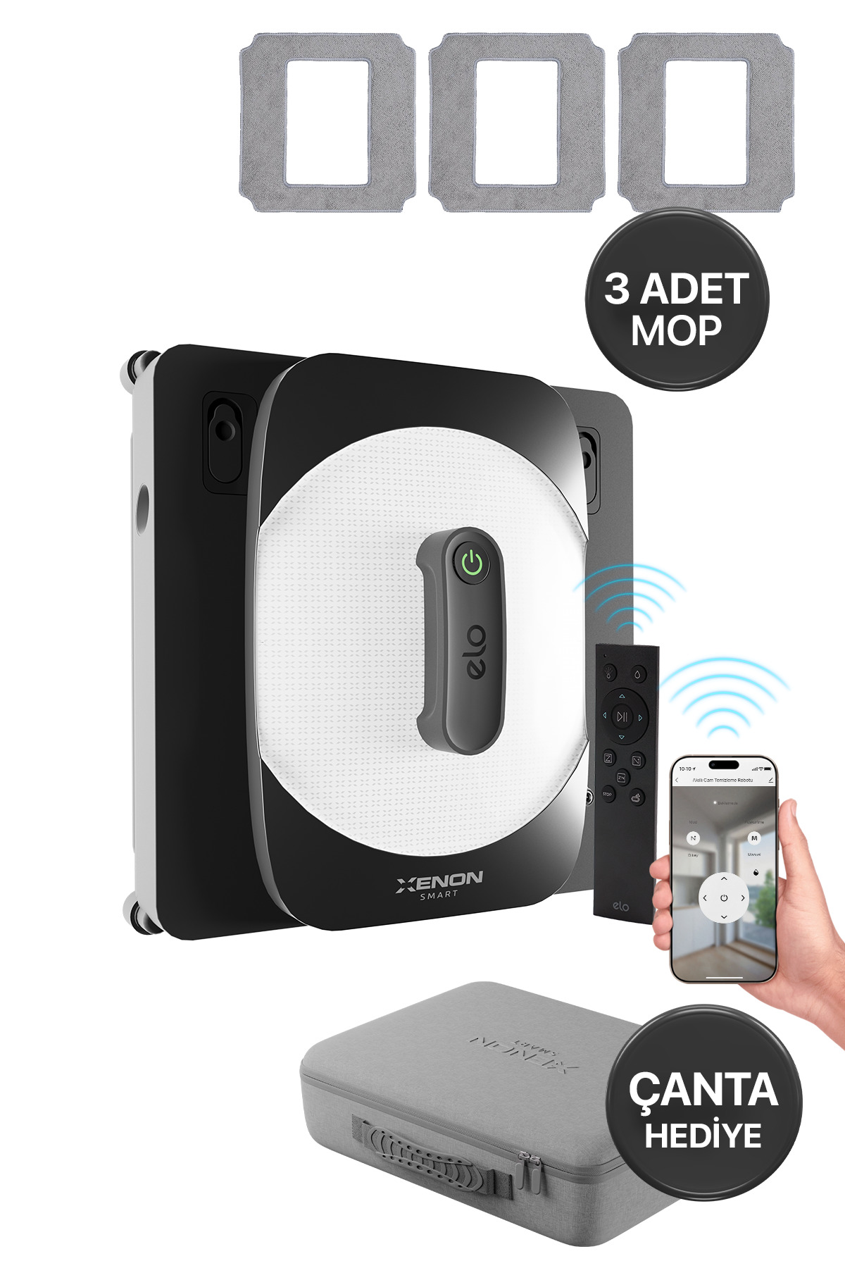ربات شیشه‌پاک‌کن هوشمند زنون اسمارت Xenon Smart Elo X8681 با کنترل از راه دور، اپلیکیشن و وای‌فای 250 L