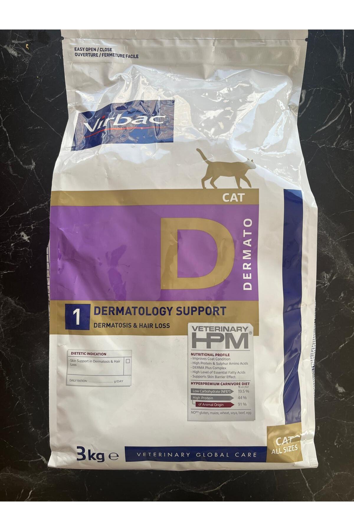 غذای خشک گربه ویرباک Virbac DERMATOSIS & HAIR LOSS (D 2)، ۳ کیلوگرم