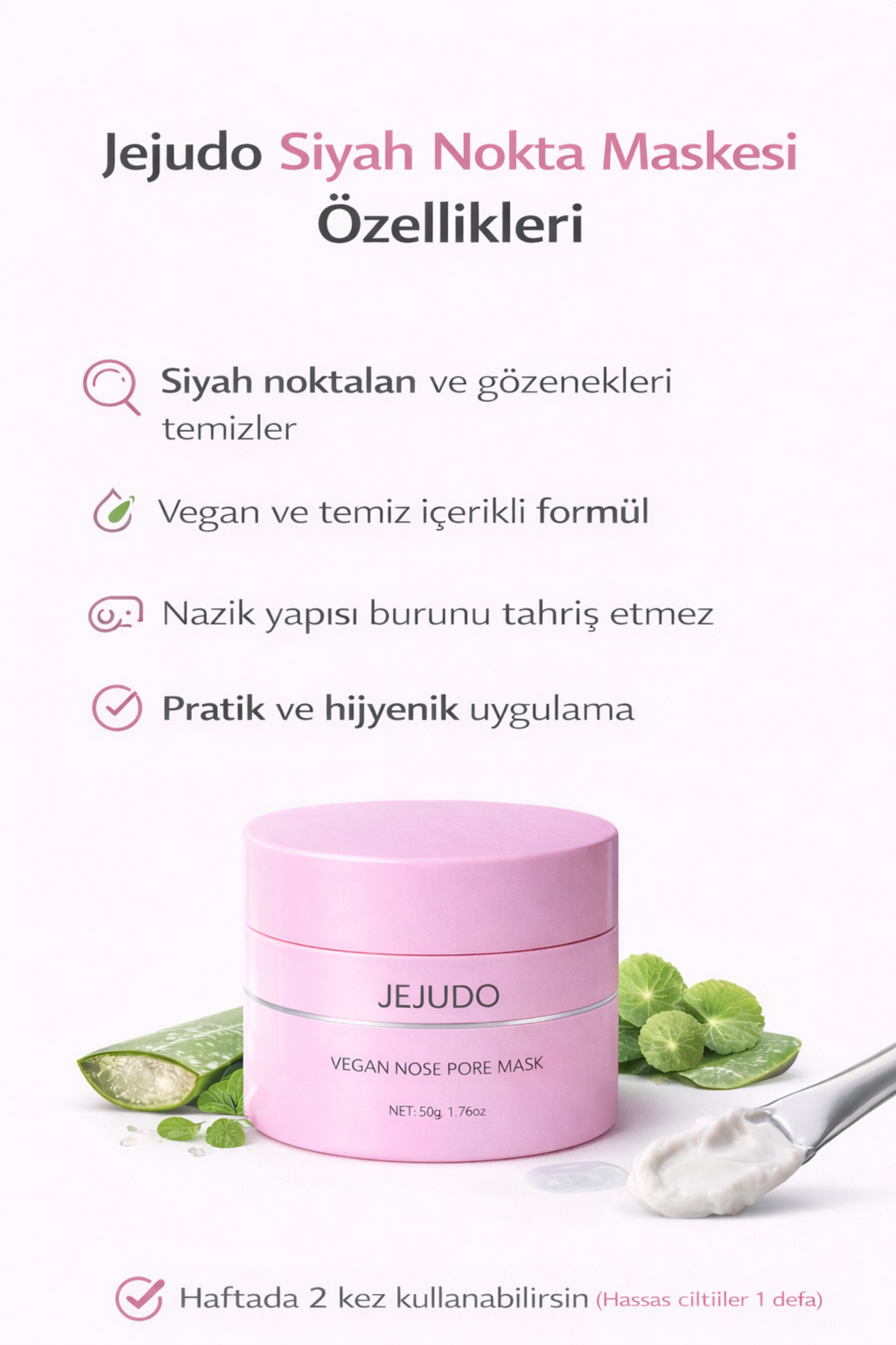 ماسک پاکسازی بینی و بند بینی 60 عددی با فرمولاسیون ویژه JEJUDO