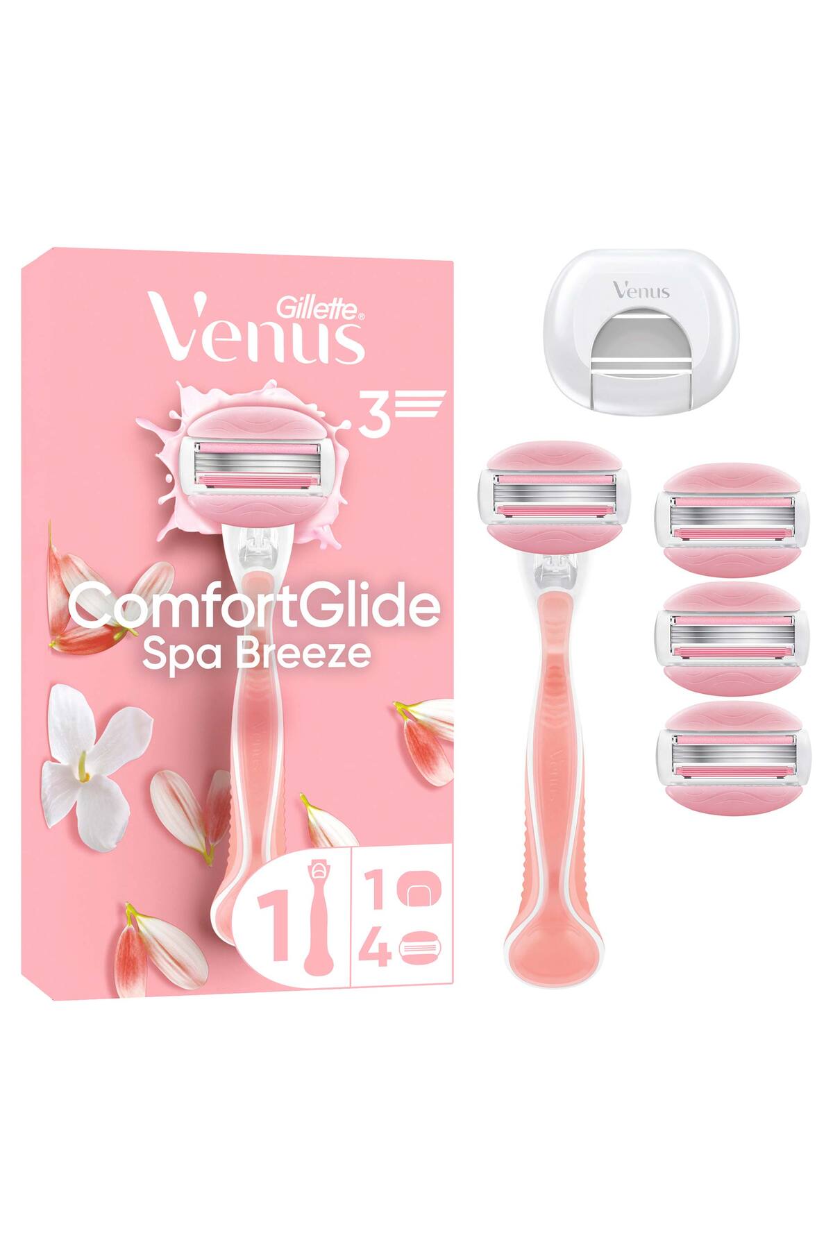 تیغ اصلاح ریش تراش زنانه 4 یدکی VENUS COMFORTGLIDE SPA BREEZE Gillette Venus