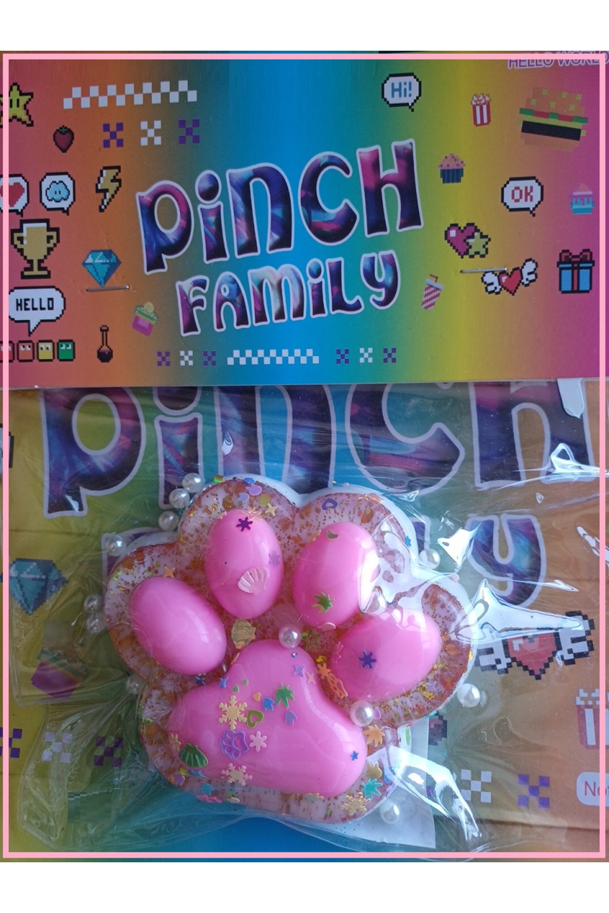 اسباب بازی های فیگور دیگر FUFU SQUISHY CAT PAW 9.5X9.5CM در مقیاس بزرگ TOY SKUSHI PINK FLEXIBLE OYUNCAKSAHİLİ