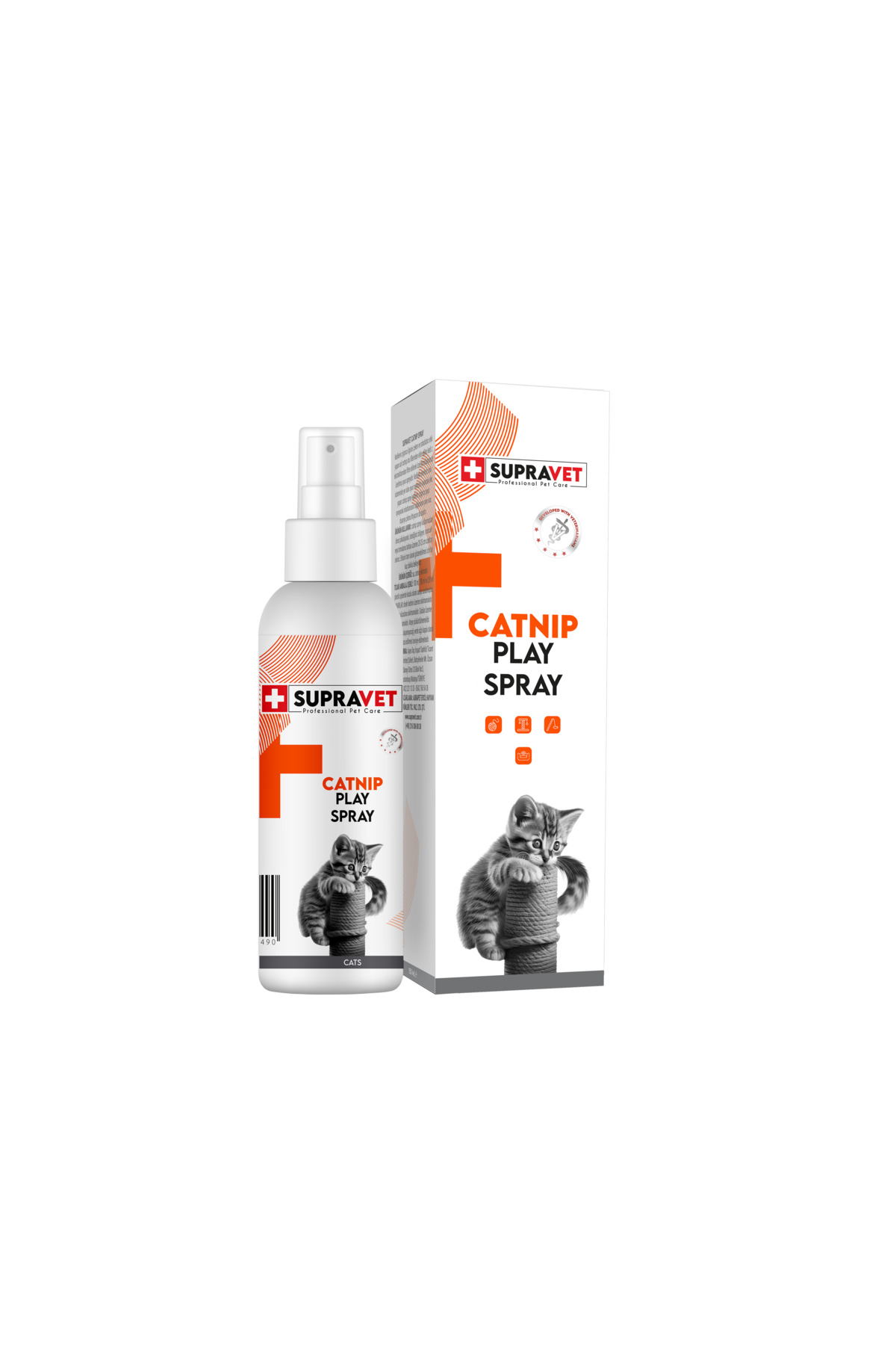 مجموعه اسپری بازی کت‌نیپ و قطره مولتی‌ویتامین بچه‌گربه سوپراوت Supravet مدل SET-011 100 ML