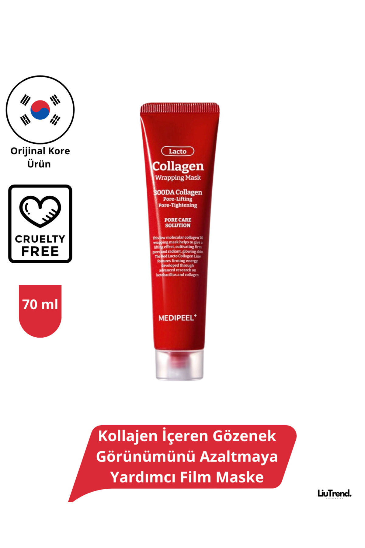 ماسک صورت لایه بردار پوست شیشه ای کلاژن بسته بندی قرمز لاکتو 70 میل Medipeel