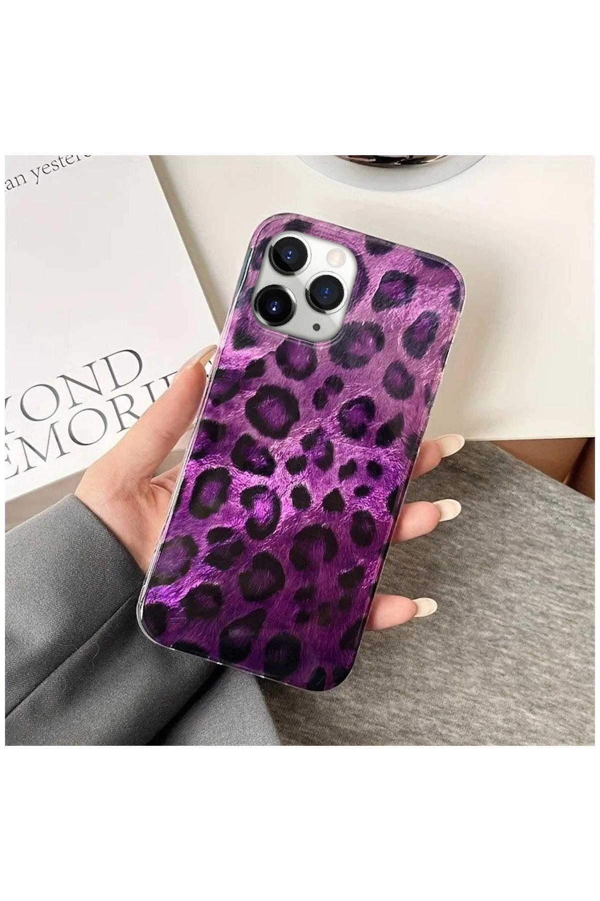 کاور و قاب سازگار APPLE IPHONE 11 PRO MAX سیلیکونی بنفش ZEBANA LUXE LEOPARD اورجینال Zebana