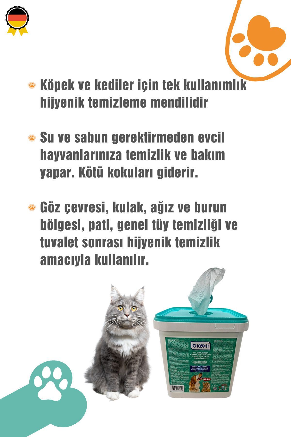 بوبر و ضدعفونی‌کننده بدون عطر خاک گربه بیوکسی Bioxi، بسته ۲ عددی
