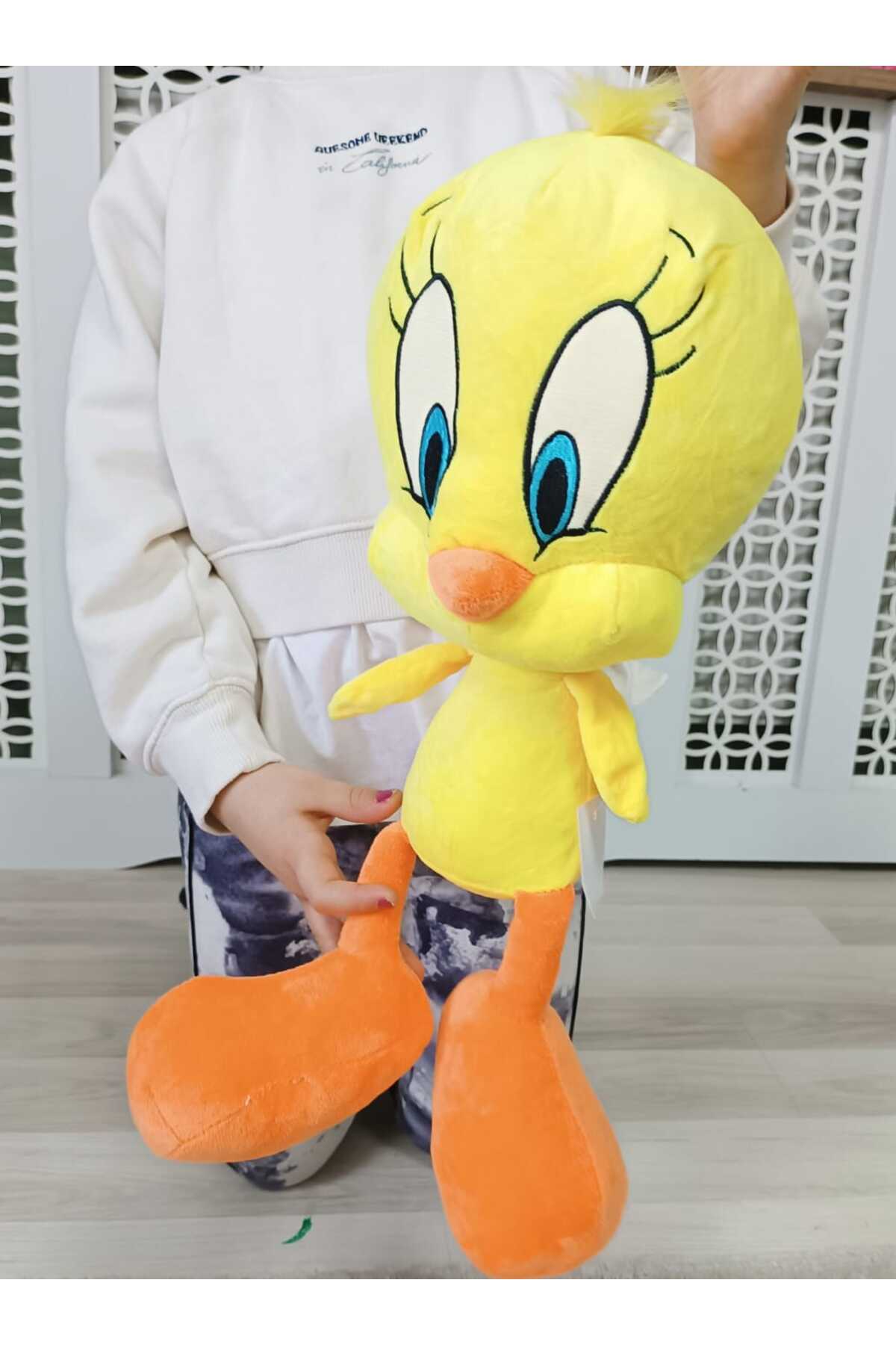 اسباب بازی های پشمی مخمل خواب دار TWEETY CHICK 49 سانتی متری با کیفیت بالا هدیه کودکان همراه LRS STORE