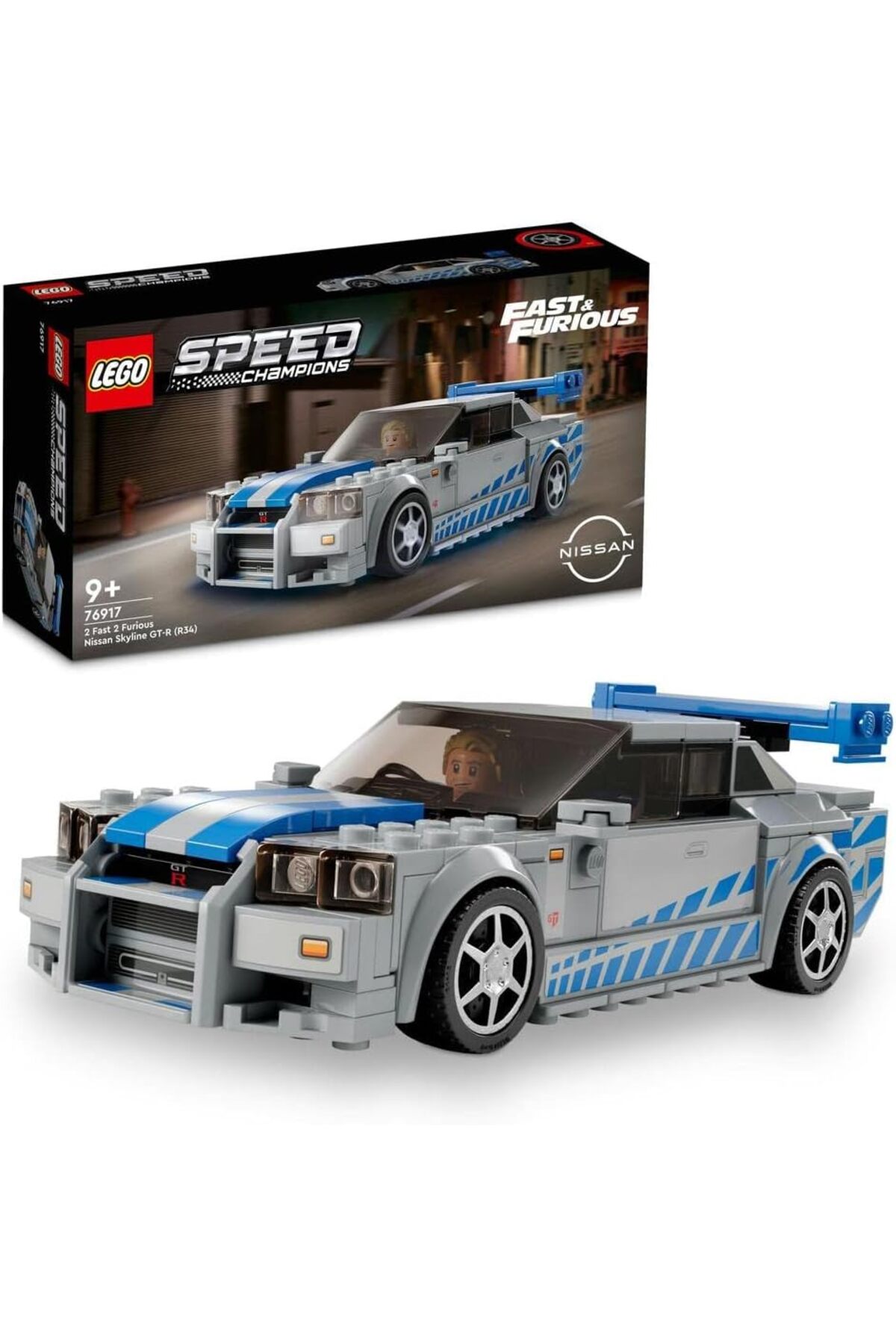 لگو و اسباب بازی های ساخت محور ® SPEED ​​​​CHAMPIONS FASTER FURIOUS NISSAN SKYLINE GT R R34 76917 319 قطعه اورجینال LEGO