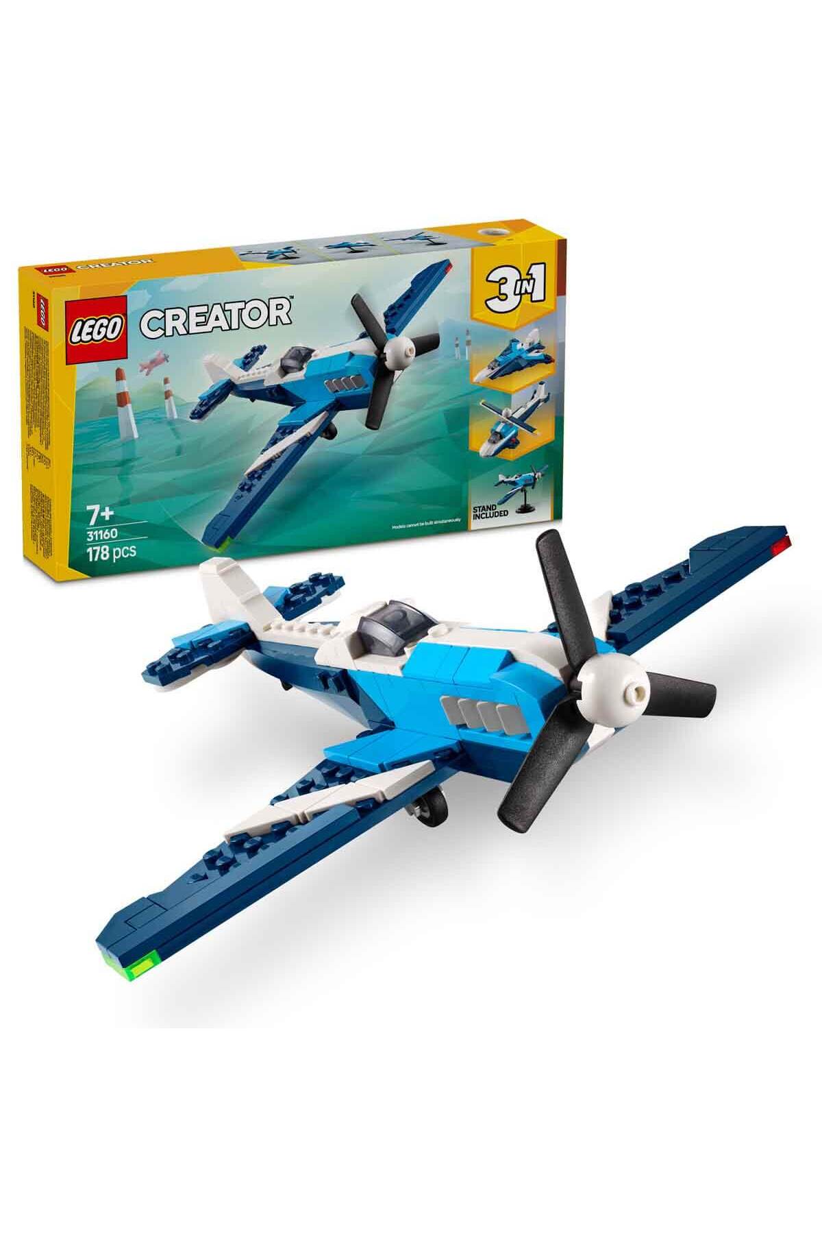 لگو و اسباب بازی های ساخت محور CREATOR 3 IN 1 AIRPLANE: RACE PLANE 31160 جت برای کودکان 7 سال به بالا اورجینال LEGO