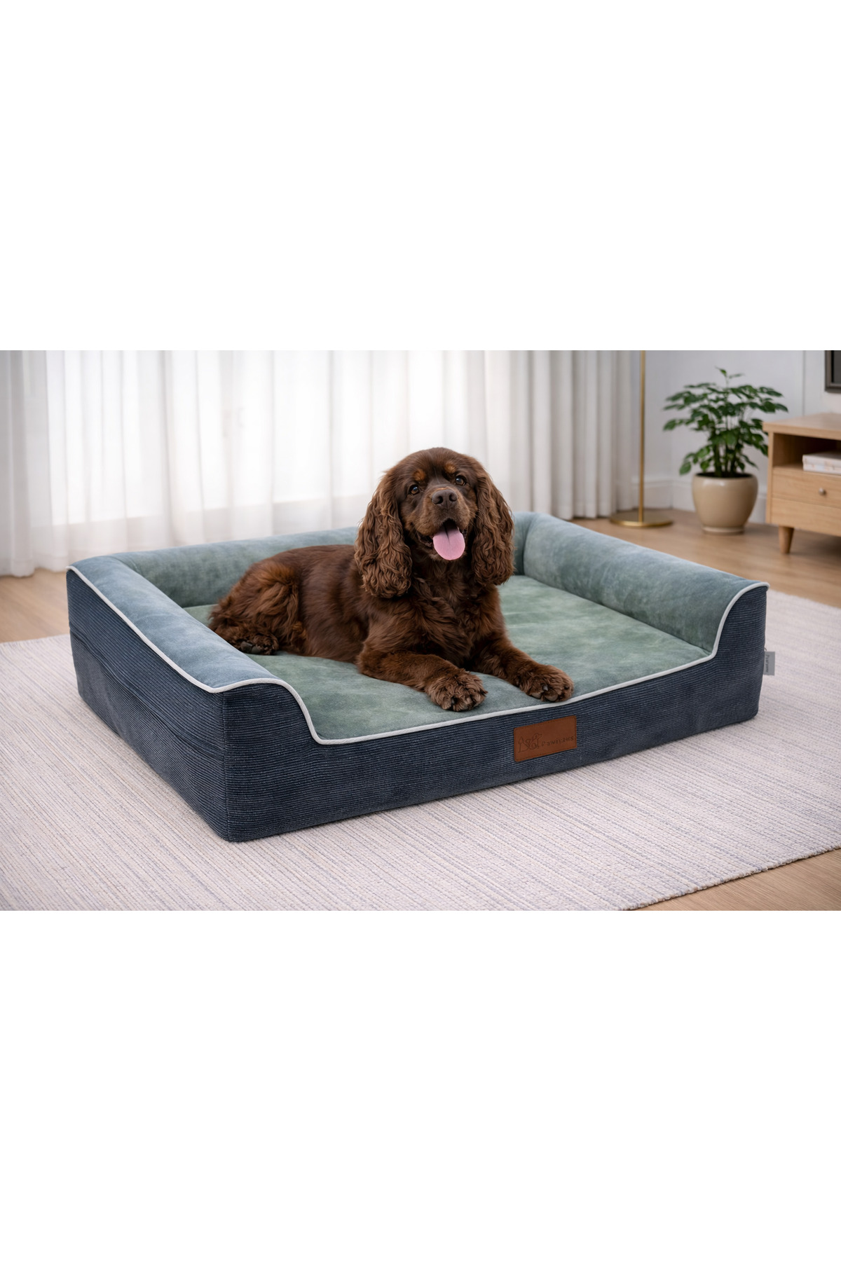 تخت سگ پاویانس PAWİYANS مدل P1016565، با محافظ ضدنفوذ مایعات و روکش قابل شست‌وشو سرمه‌ای