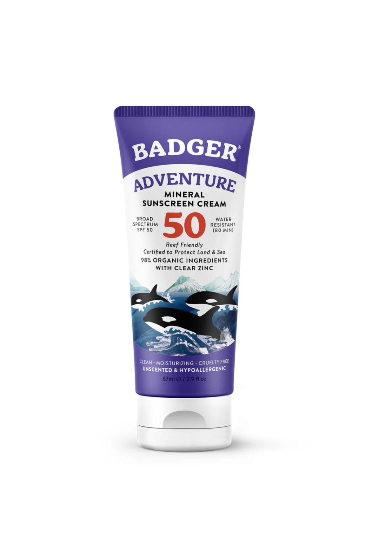 کرم ضد آفتاب بدن ادونچر اسپرت ارگانیک SPF50 87ML Badger