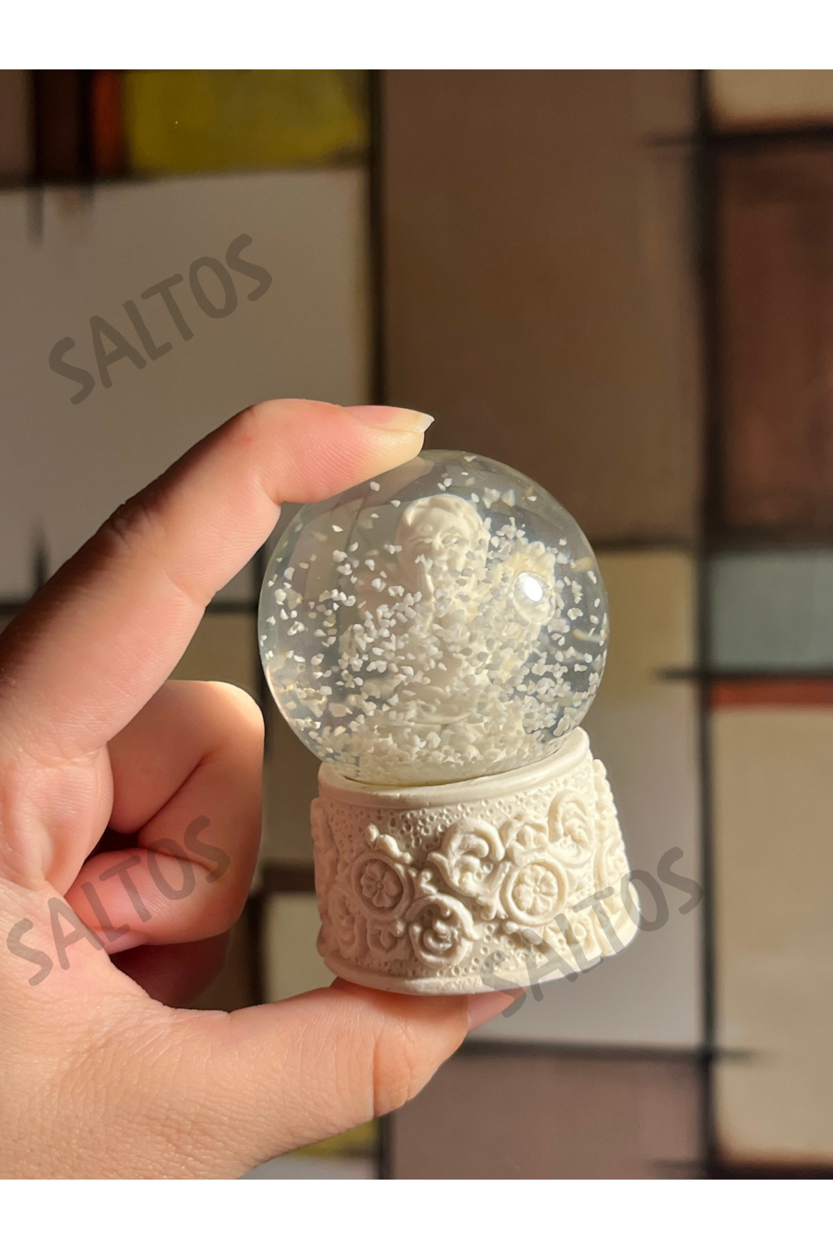 گوی برفی گردنبند چشم طلا مهره شر و گلوب | هدیه تولد ست برای دوستان عاشقان از ترکیه Saltos