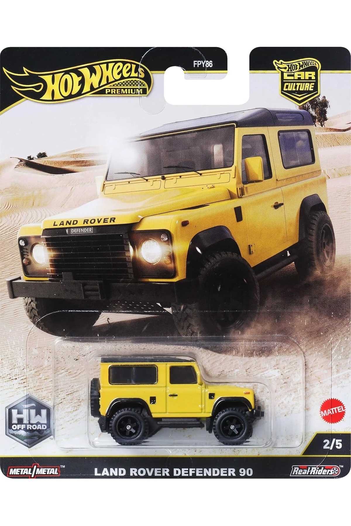 ماشین اسباب بازی فرهنگ اتومبیل حق بیمه خارج از جاده LAND ROVER DEFENDER 90 FPY86 JBK74 هات ویلز اورجینال HOT WHEELS