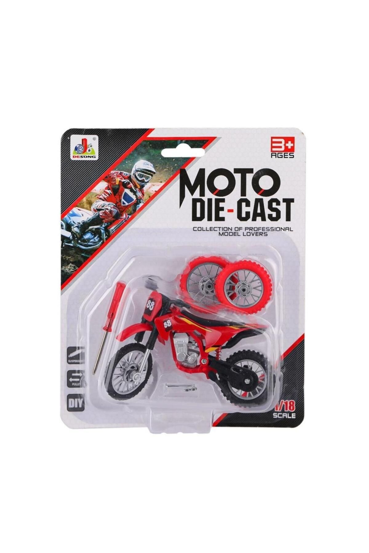 اسباب بازی های فیگور دیگر موتور سیکلت MOTOCROSS با لاستیک زاپاس و پیچ گوشتی در مقیاس 1:18 قرمز آبی سبز Shoplandu