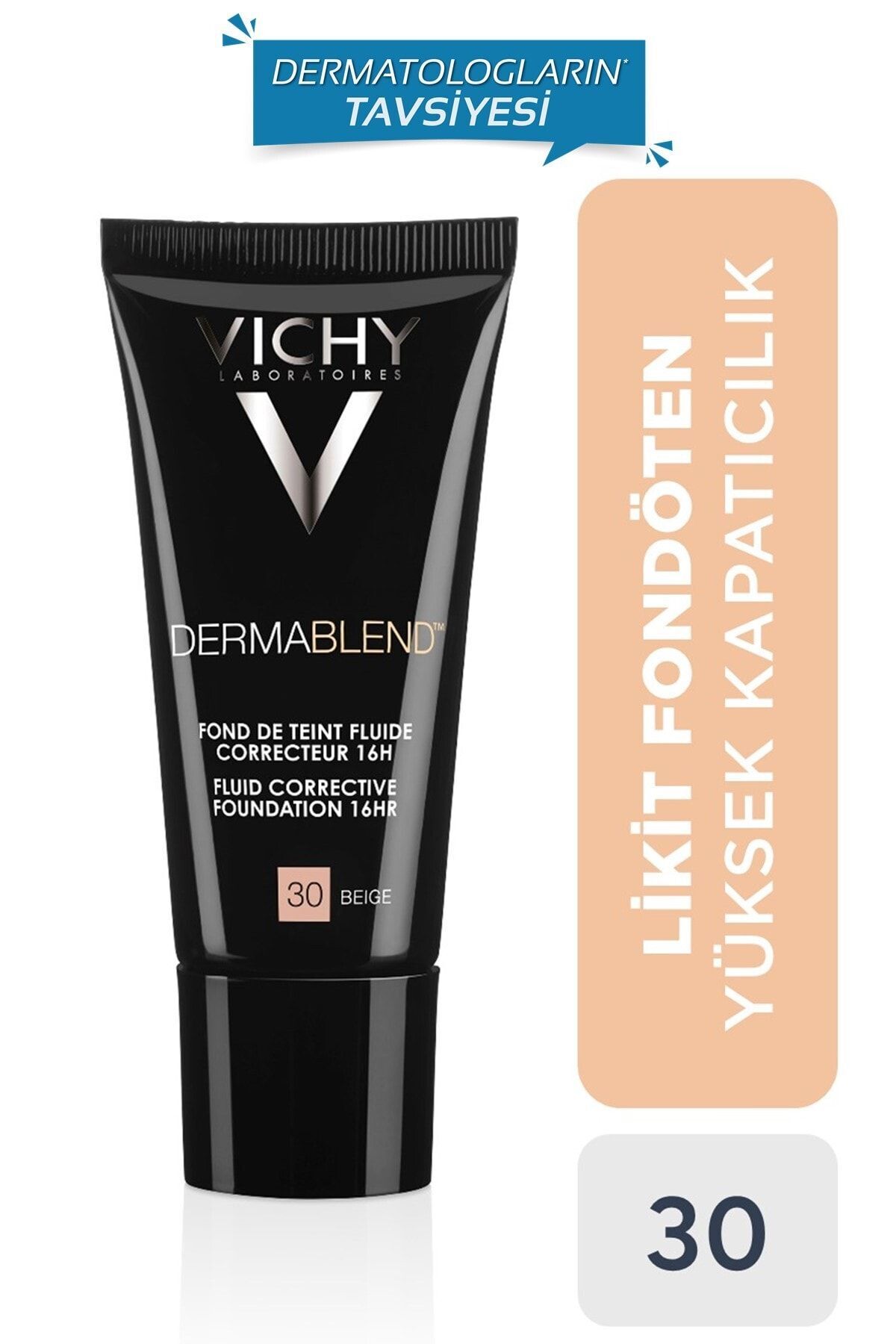 کرم پودر مایع تصحیح‌کننده درمابلند ویشی SPF35 تناژ ۳۰ - ۳۰ میلی‌لیتر