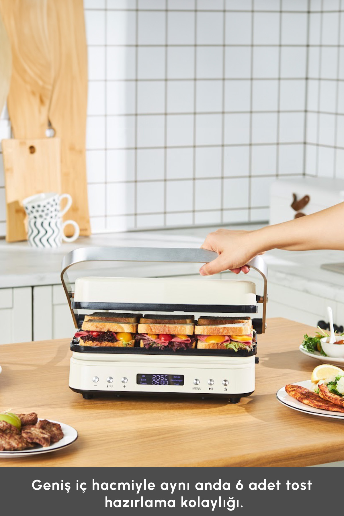 دستگاه ساندویچ و تست PRESTO 2 IN 1 DIGITAL 2009 GRILL AND TOSTER 6 SLICES 2000W اورجینال Karaca