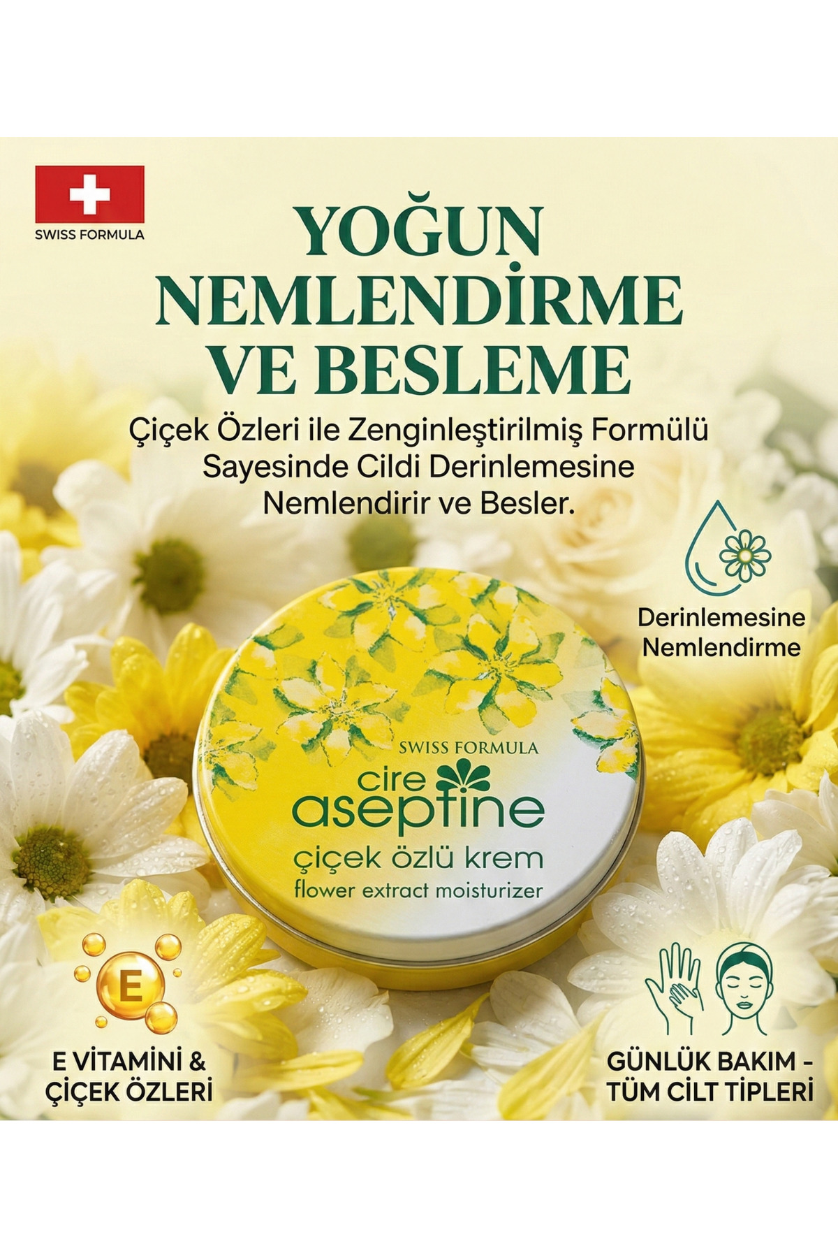 کرم بدن با عصاره گل در قوطی فلزی 250 میلی لیتر مناسب برای مراقبت از پوست CIRE ASEPTINE