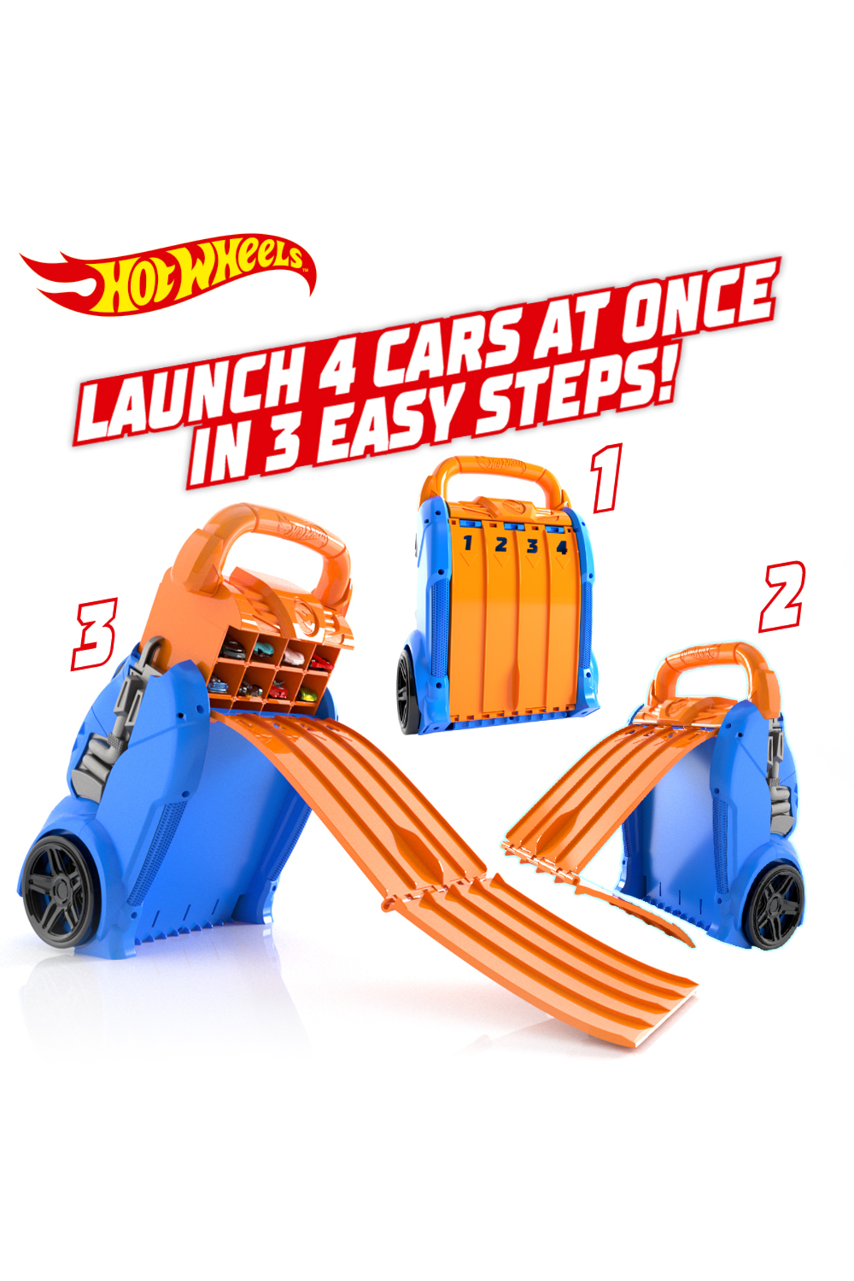 ماشین اسباب بازی MULTI LAUNCHER CASE 20 CARS STORAGE AND RAMP HWCC14 هات ویلز اورجینال HOT WHEELS