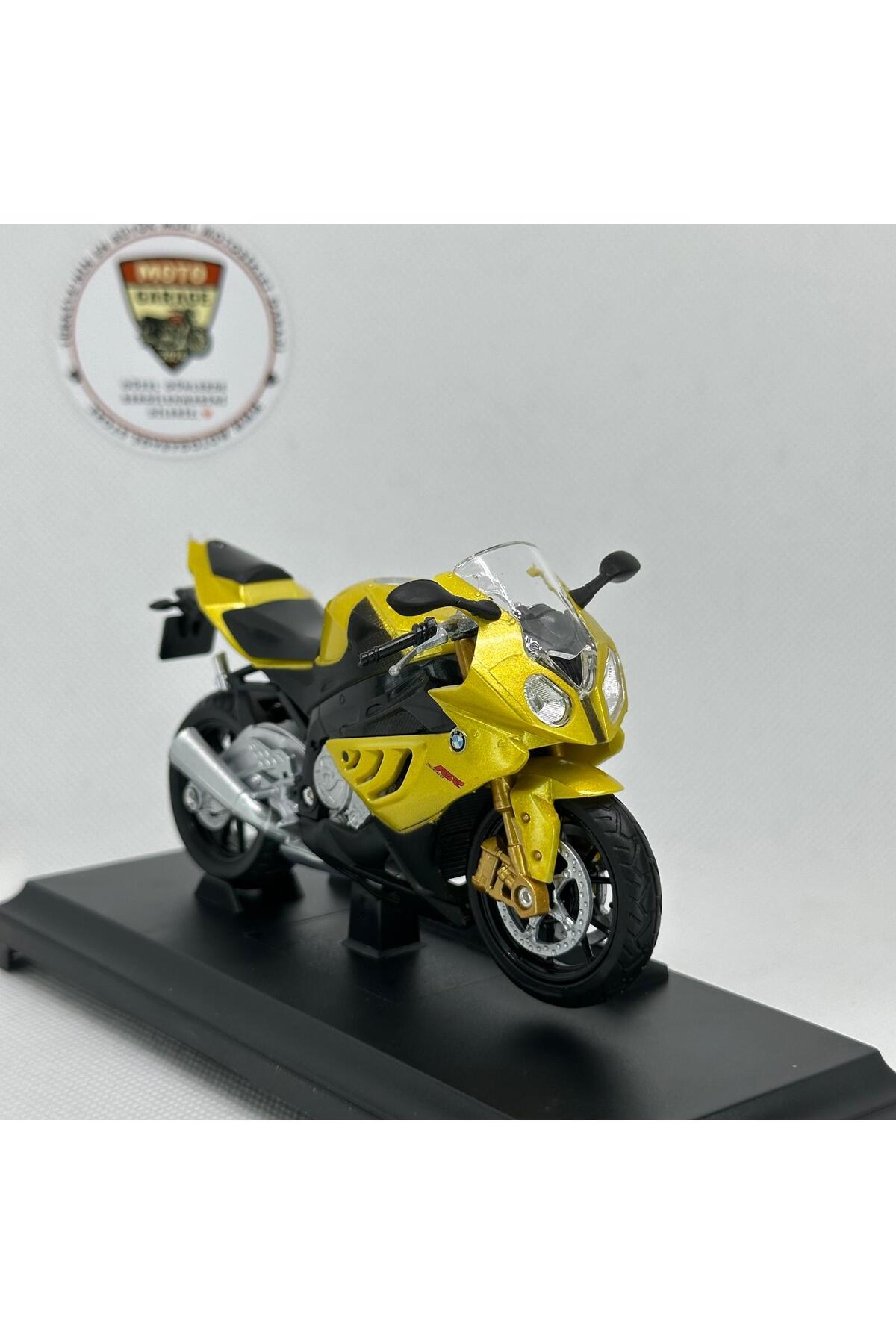 مدل خودرو موتورسیکلت دیکست طلایی BMW S1000RR 1:18 – اسباب بازی و مجسمه فلزی مجاز اورجینال MotoGarage