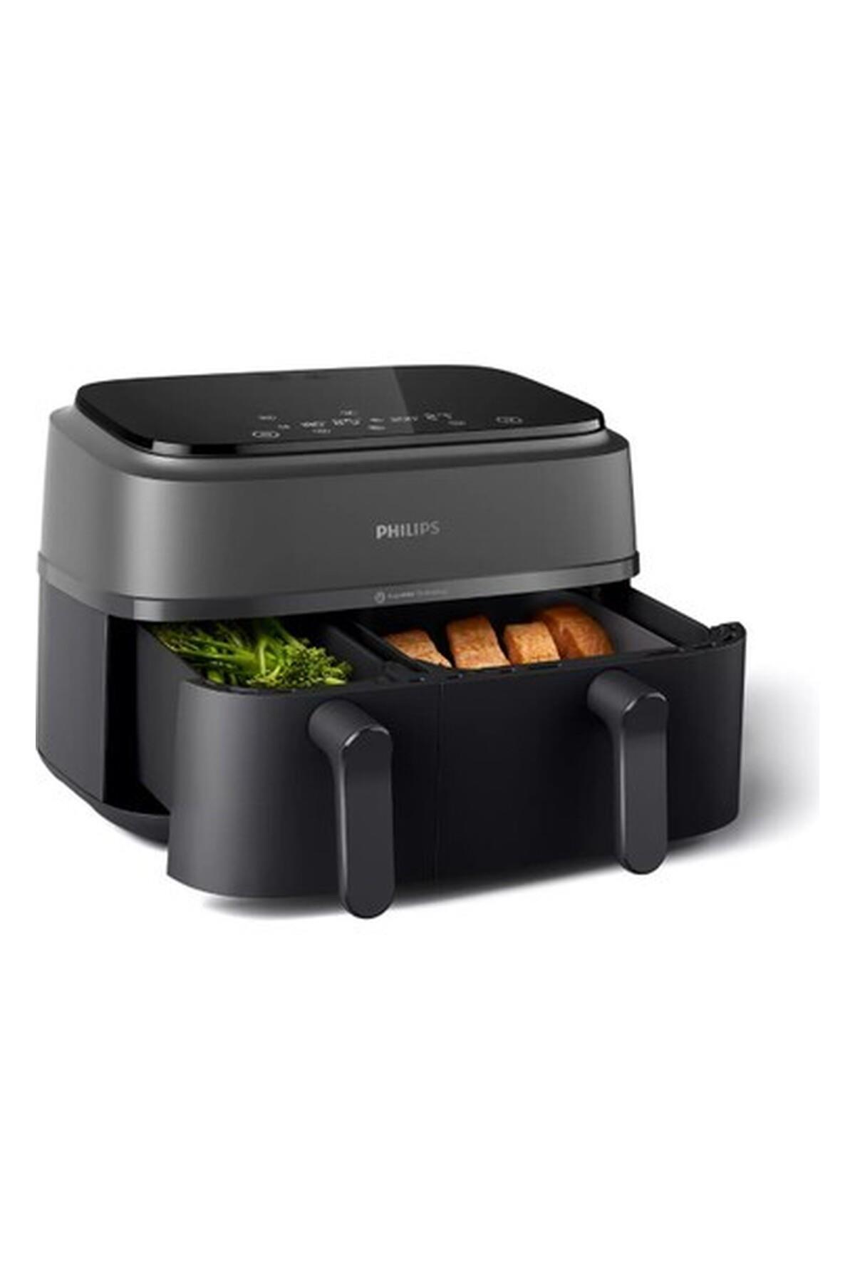 سرخ کن AIRFRYER نسل جدید هوا دو محفظه بدون روغن 9 لیتر اورجینال Philips