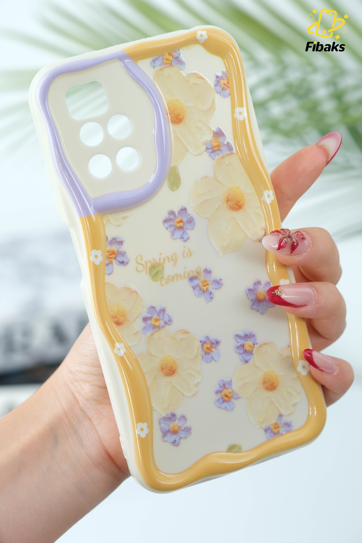 کاور و قاب محافظ سیلیکونی رنگی دیزی گلدار با دوربین طرح دار سازگار REDMI 10 2022 فیبکس Fibaks