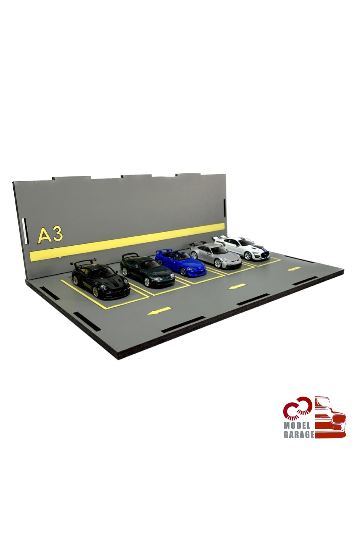 مدل خودرو 1 64 SCALE VEHICLE PARKING DIECAST DIORAMA DISPLAY STAND RACK CAR GARAGE اورجینال Özel Yapım
