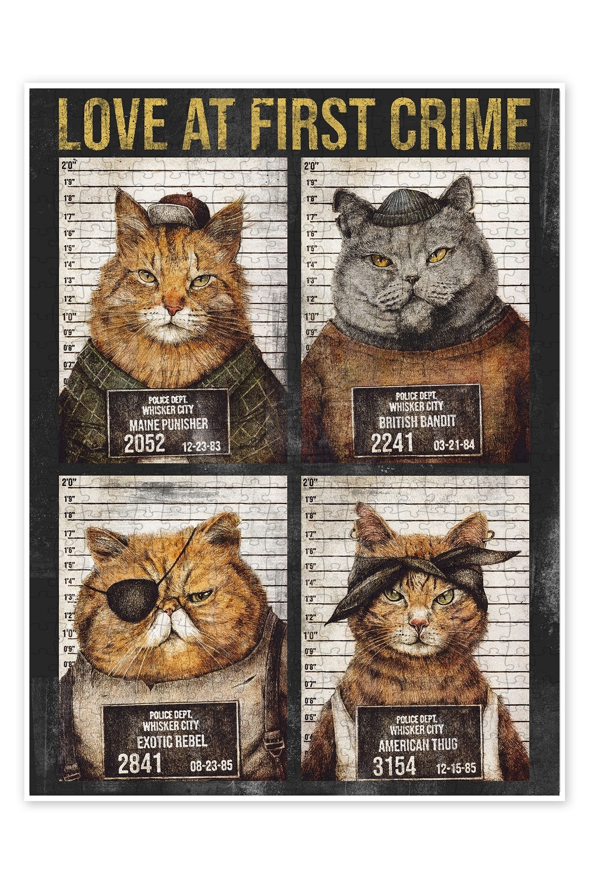 پازل CATS LOVE AT THE FIRST CRIME I 500 با تم سگ گربه حیوانات جنگل و طبیعت از ترکیه Jeronkarji