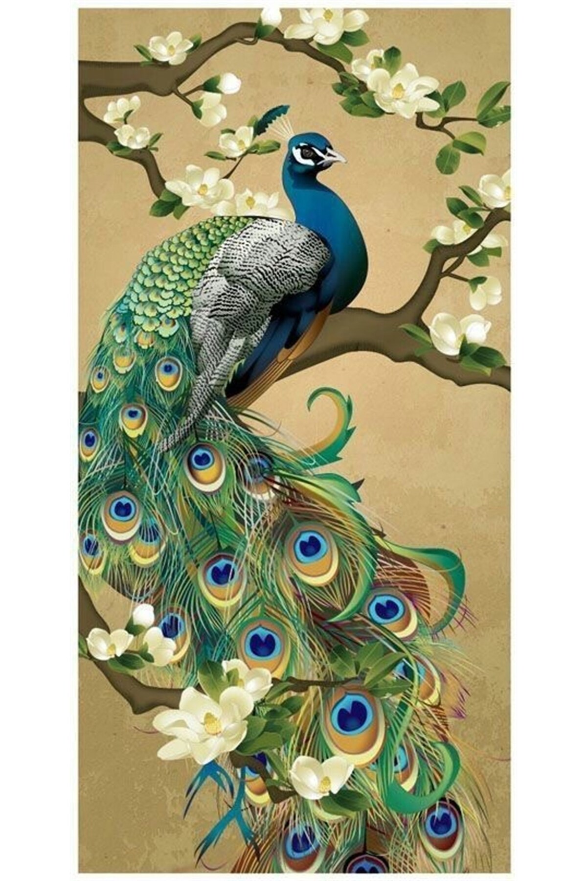 پازل نقاشی موزاییک الماس طاووس 36X71 سانتی متر MARCEL SANAT
