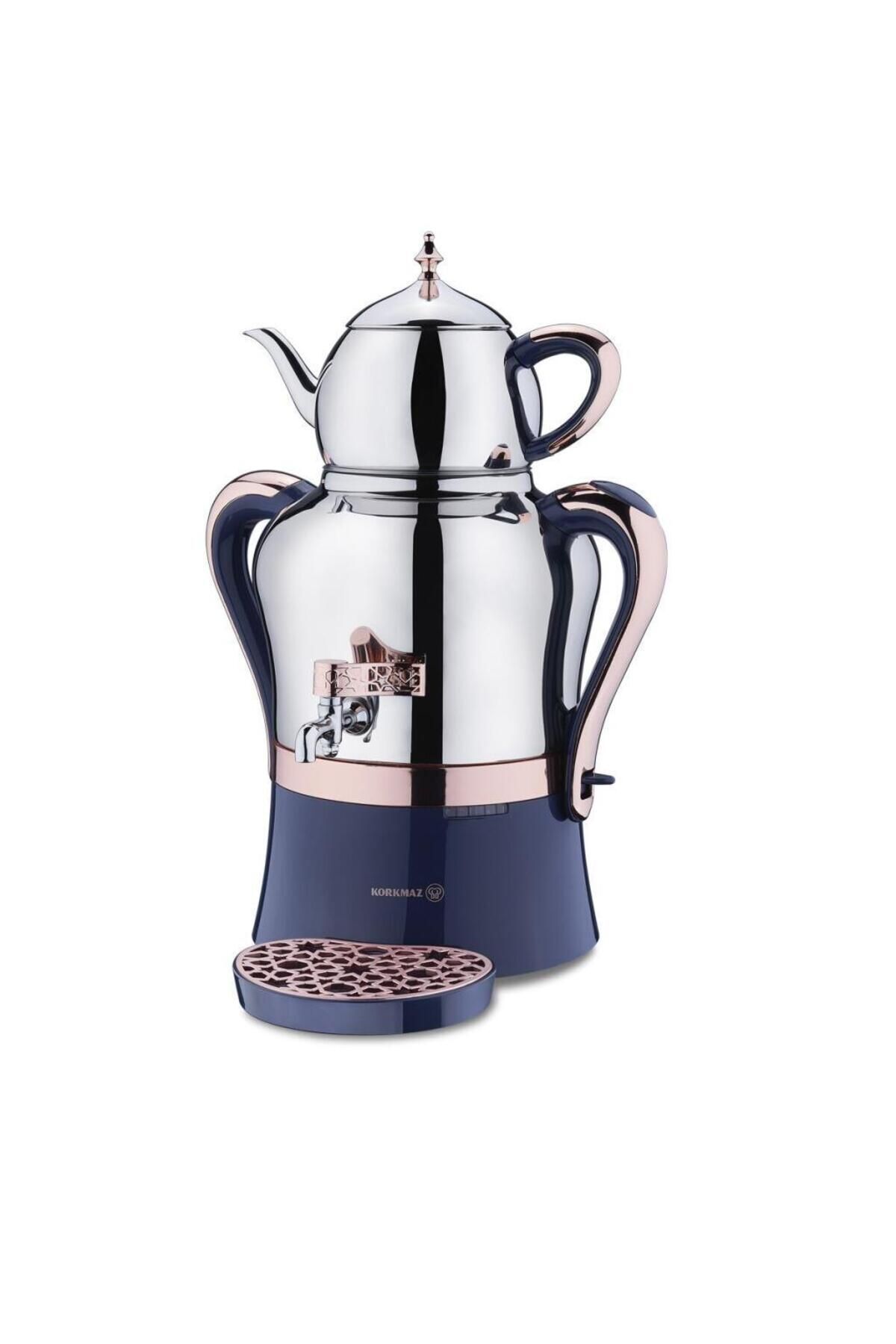 چای ساز سماور A843 01 DYNASTY AZURA INOX ROSEGOLD اورجینال KORKMAZ