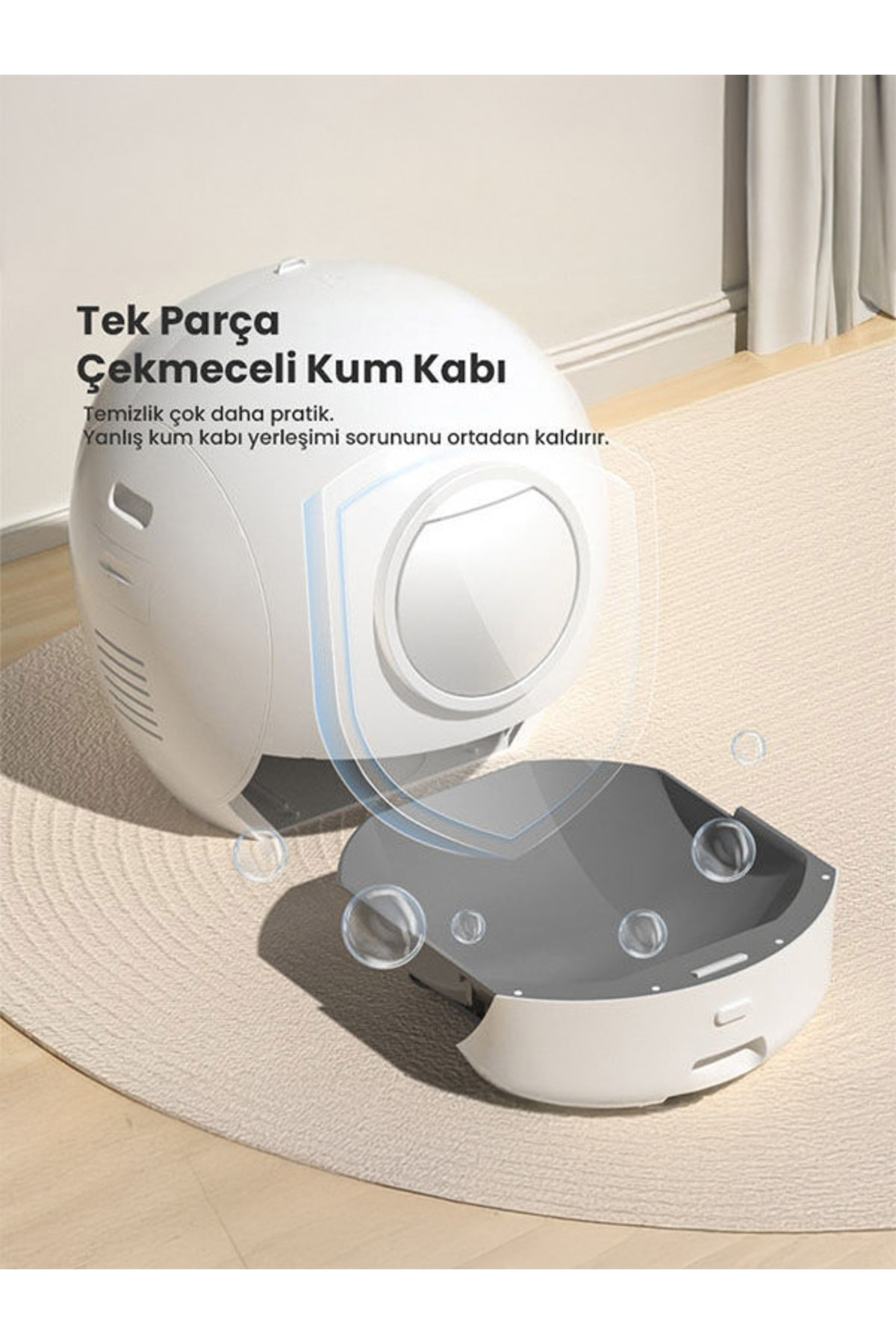 توالت خودکار گربه الکترون Electron Uzay Kasa نسل دوم Smart Pro، مدل T28946 سفید