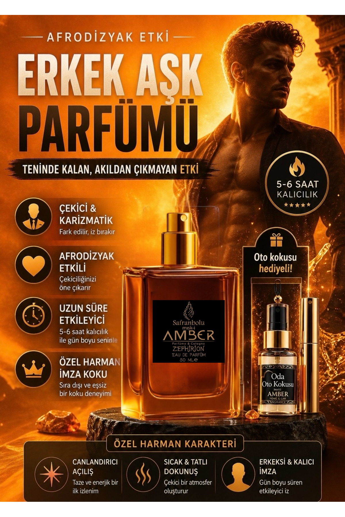 ست عطر عشق مردانه آفرودیزیاک هدیه خوشبو کننده خودرو miski amber