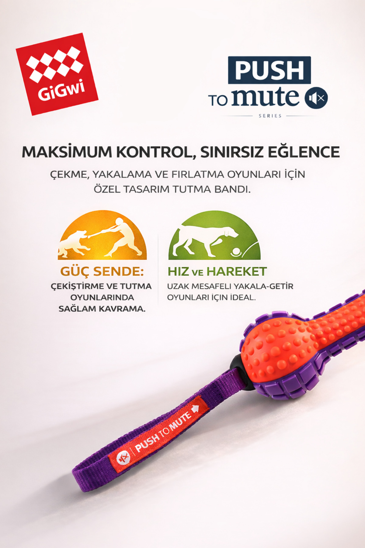 اسباب‌بازی سگ برای بازی پرتاب و آوردن، گیگ‌وی Gigwi، سری Push To Mute، مدل 1500، قرمز