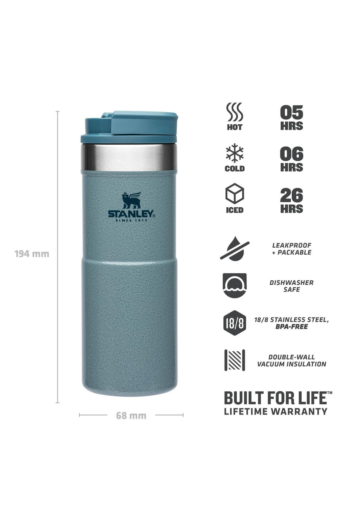 فلاسک فنجان قمقمه یونیسکس لیوان مسافرتی NEVERLEAK™ .35 لیتر 12 اونس H. ICE اورجینال Stanley