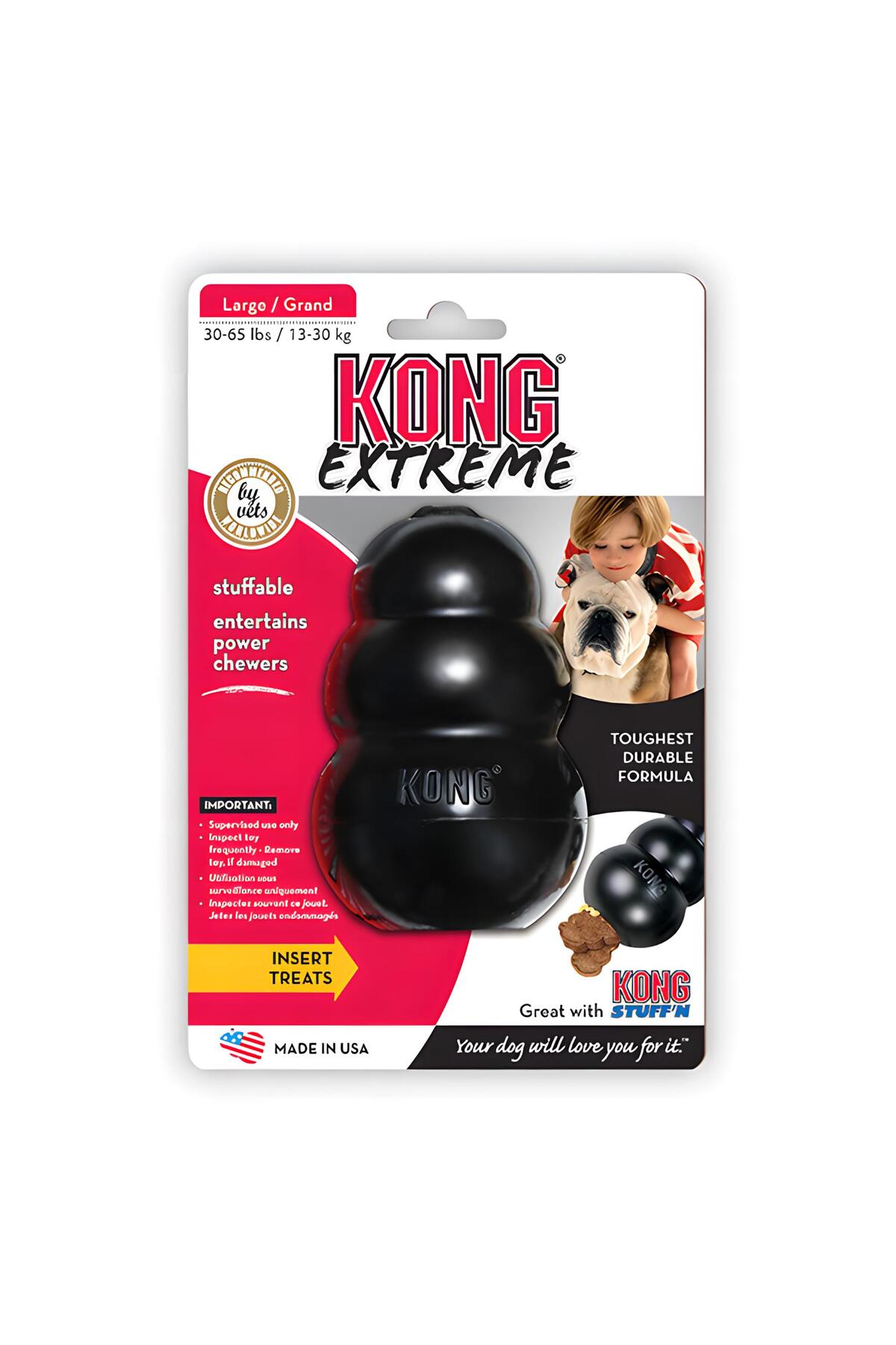 اسباب‌بازی جویدنی سگ کنگ Kong Extreme، فوق‌سخت سایز L سیاه