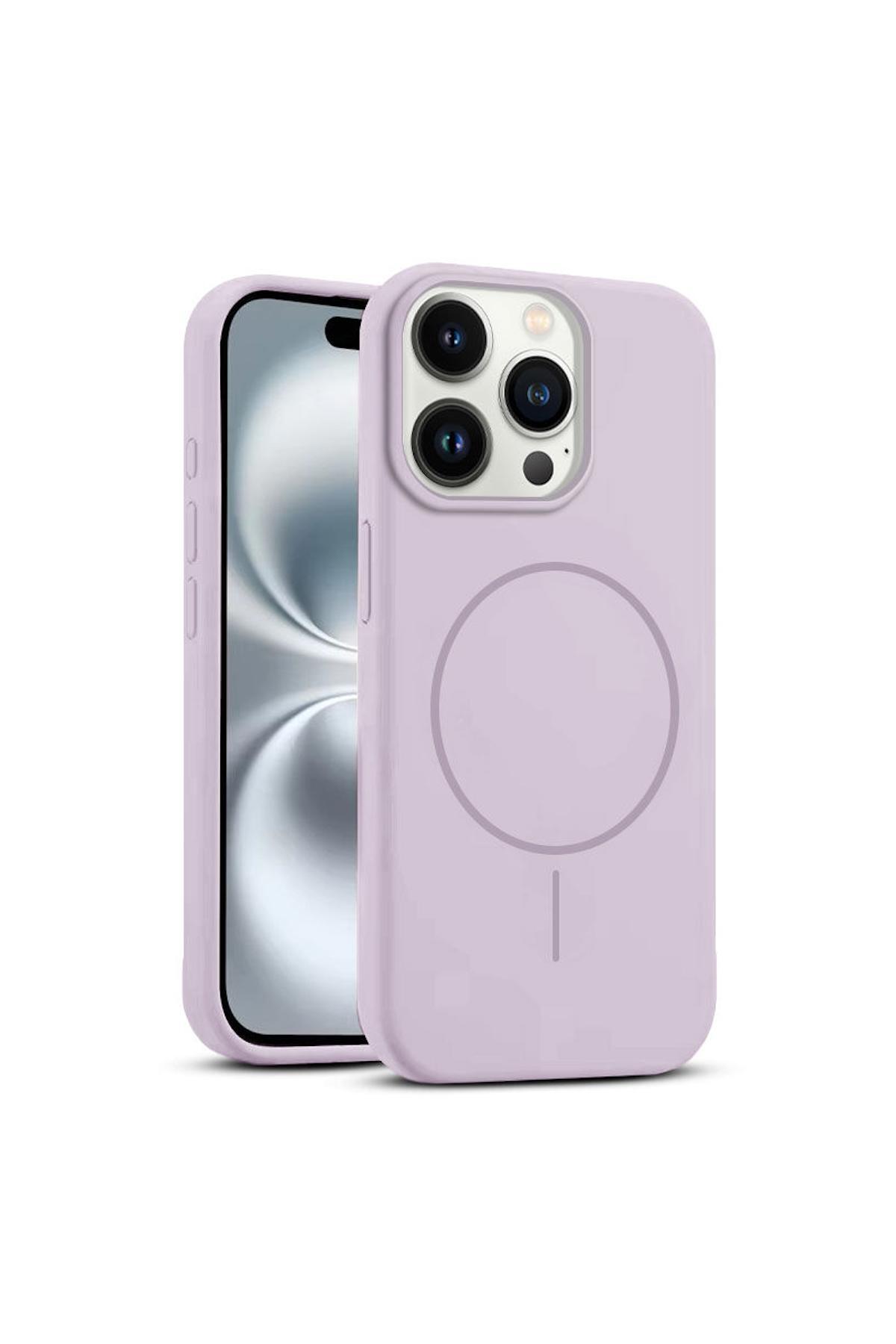 کاور و قاب APPLE IPHONE 14 PRO MAX CASE COMPATIBLE ZEBANA LIQUID SOFT پشتیبانی از شارژ بی سیم LILAC اورجینال Zebana