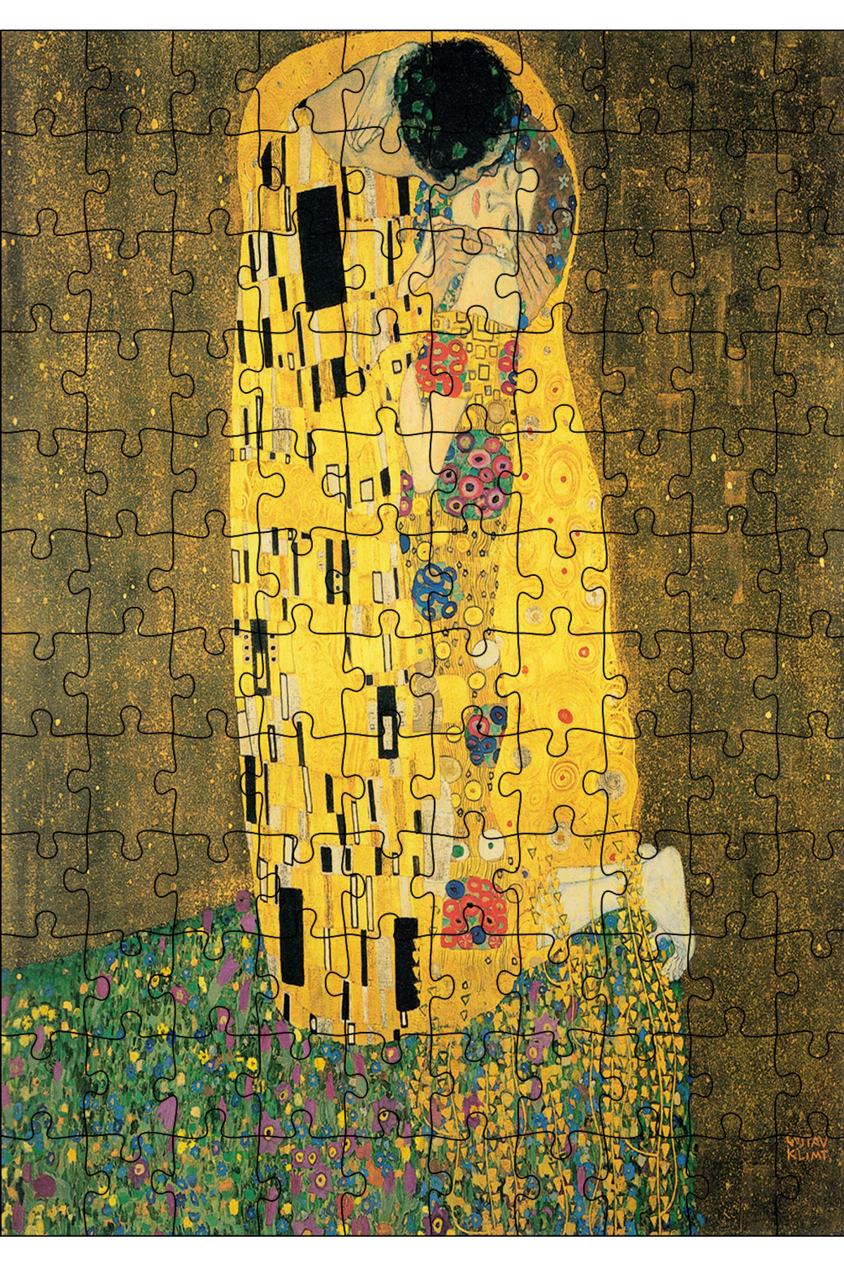 پازل CAKASEPETIM GUSTAV KLIMT KISS تصویر 120 تکه اره منبت کاری مویی ام دی اف چوبی Cakapuzzle