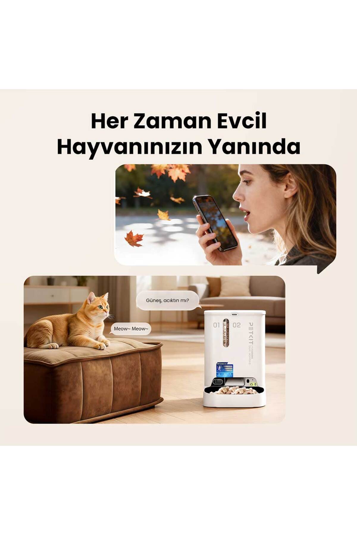 ظرف غذای هوشمند دوربین‌دار دو‌مخزنه پت‌کیت Petkit Yumshare 2 AI، مدل HOPPER22