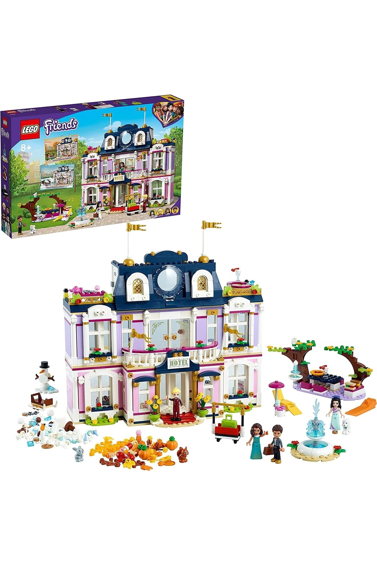 لگو و اسباب بازی های ساخت محور ® FRIENDS GRAND HEARTLAKE CITY HOTEL 41684 EMMA, ​​STEPHANIE, RIVER AND AMELIA INSERT MINI DOLLS اورجینال LEGO