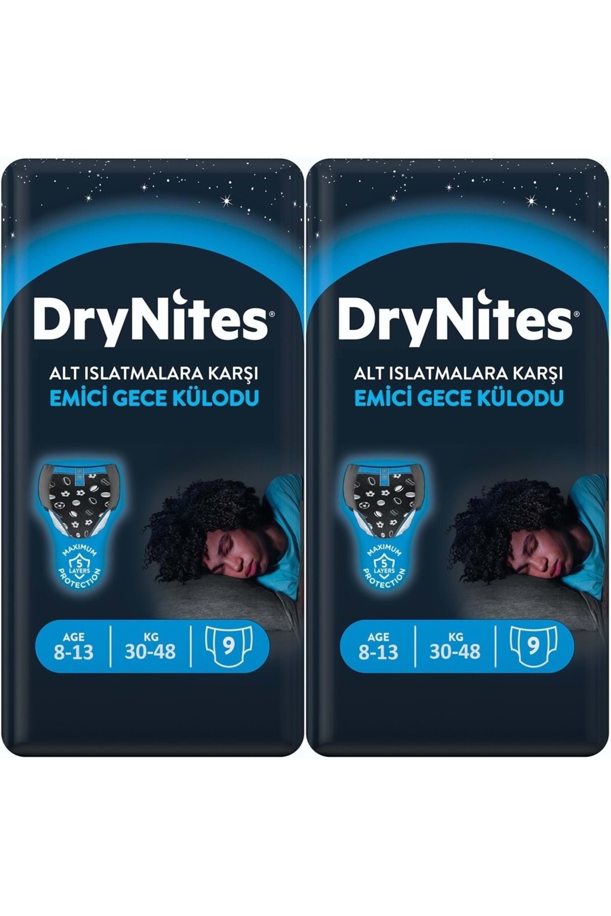 پوشک بچه شورت شلوار جاذب شبانه مردانه 8 13 سال 30 48 کیلوگرم بزرگ 18 عدد 2 9 در برابر خط و خش اورجینال DryNites