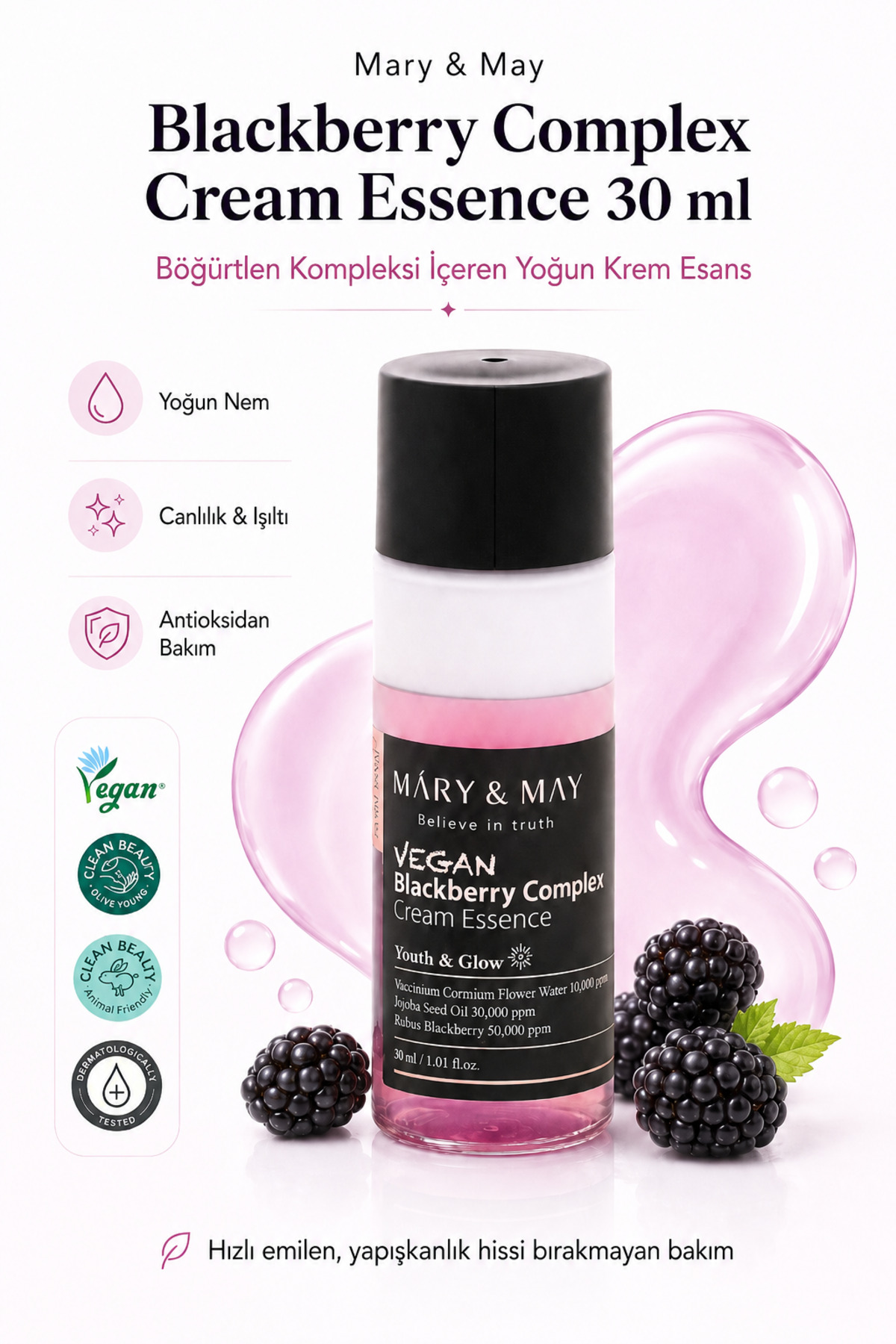 سرم پوست اسانس کرم کمپلکس بلک بری 30 میل Mary &amp; May