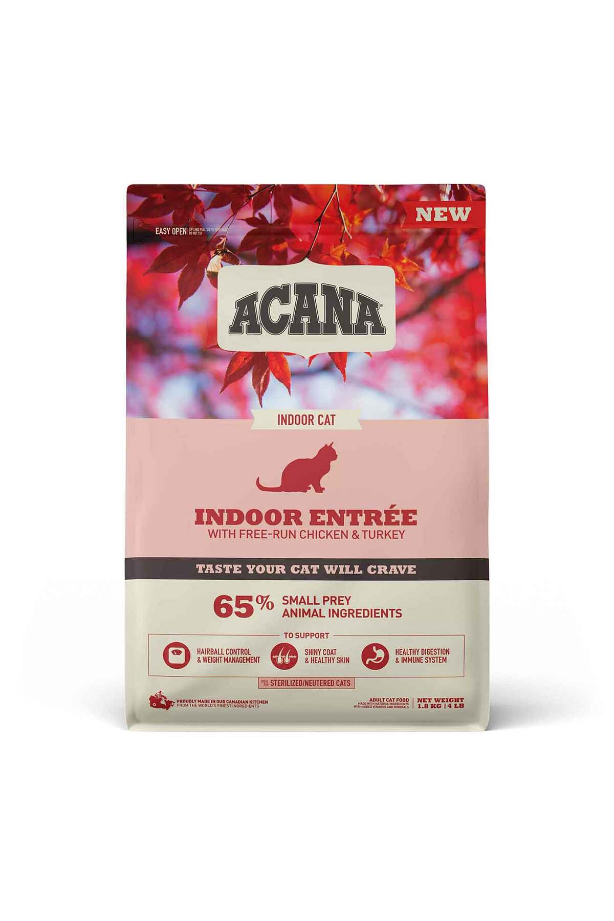 غذای خشک گربه آکانا Acana Indoor Entree مرغ و بوقلمون، ۱٫۸ کیلوگرم 1.8 Kg