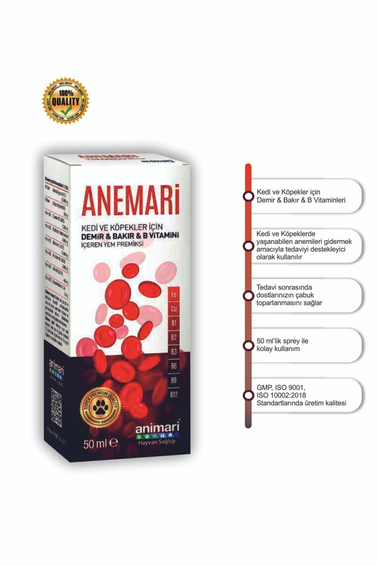 محلول/اسپری حیوانات خانگی آنیماری animari Anemari، ۵۰ میلی‌لیتر
