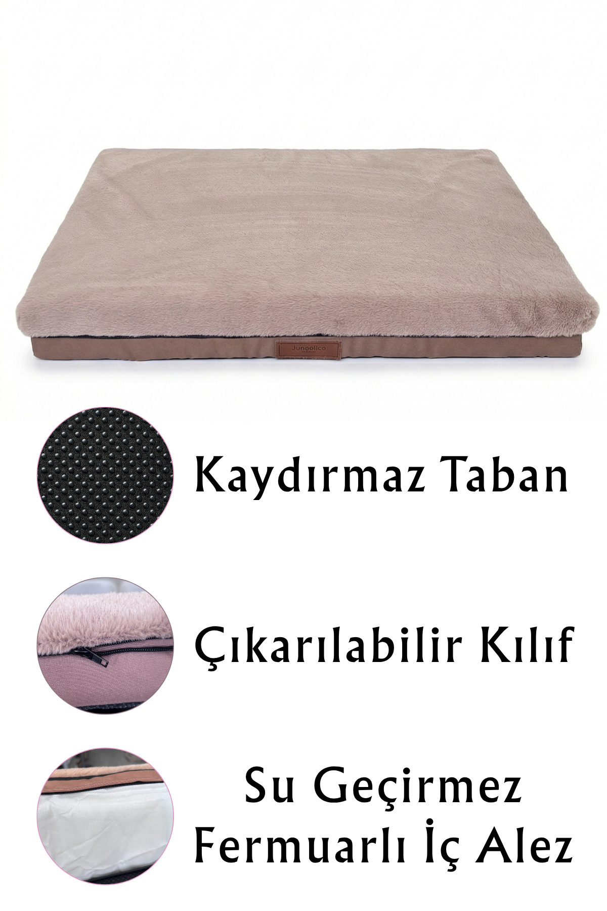 تخت گربه و سگ جانگولیکا جانگولیکا پت پروداکتس Jungolica Pet Products Pure Comfort، چهار فصل با پتوی مخملی جداشونده و محافظ داخلی ضدآب (JPP90) قهوه‌ای