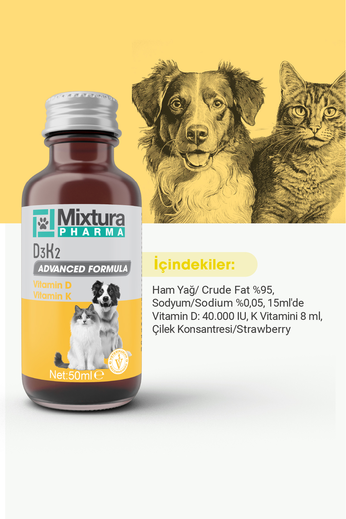 مکمل ویتامینی سگ D3K2 میکستورا فارما Mixtura Pharma