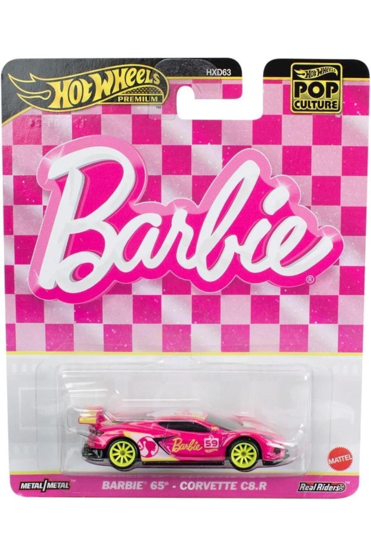 ماشین اسباب بازی فرهنگ پاپ باربی 65 CORVETTE C8.R HVJ51 هات ویلز اورجینال HOT WHEELS
