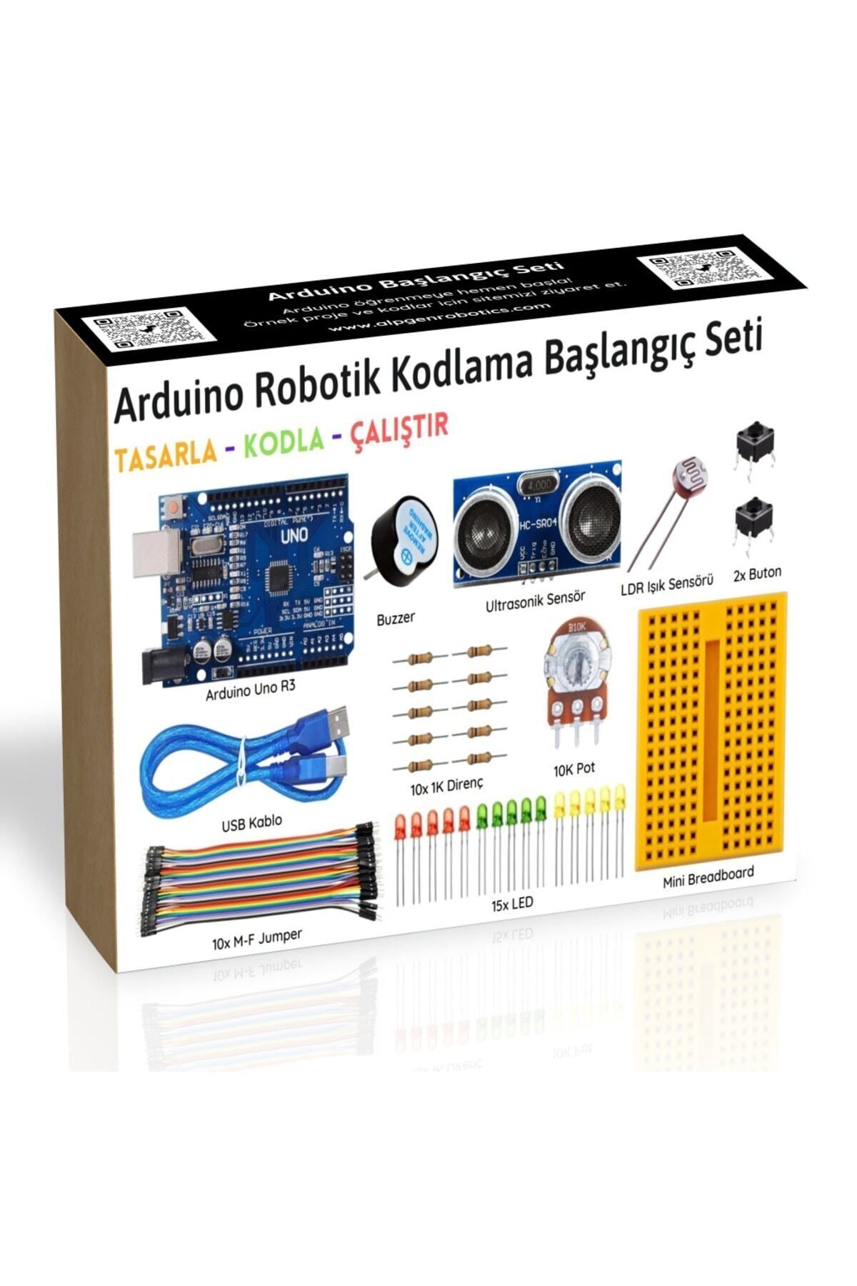 لوازم روباتیک جزوه پروژه کیت استارت کد نویسی UNO R3 ROBOTICS ALPGEN از ترکیه Arduino